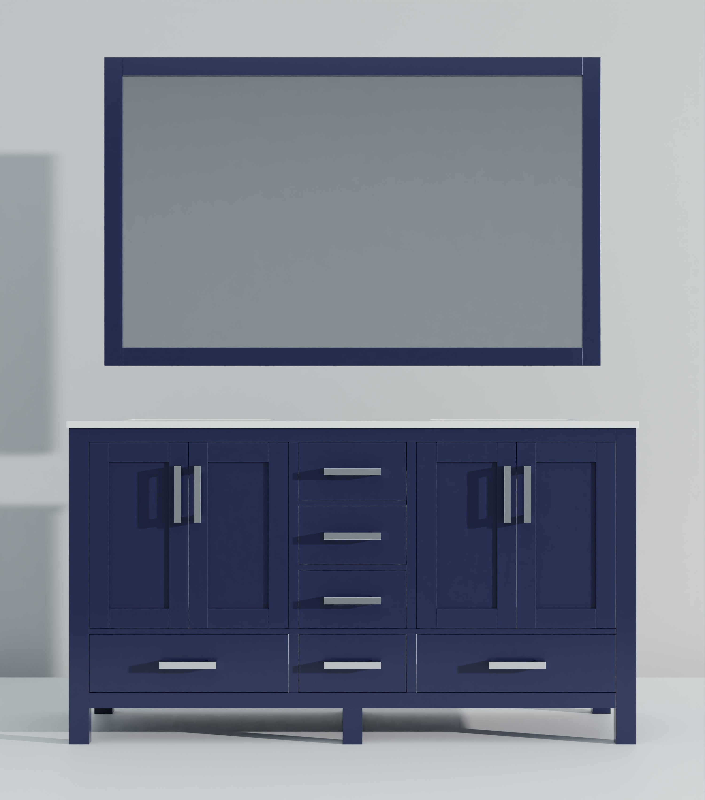 Jacques 60 in. W x 22 in. D Navy Blue Bath Vanity