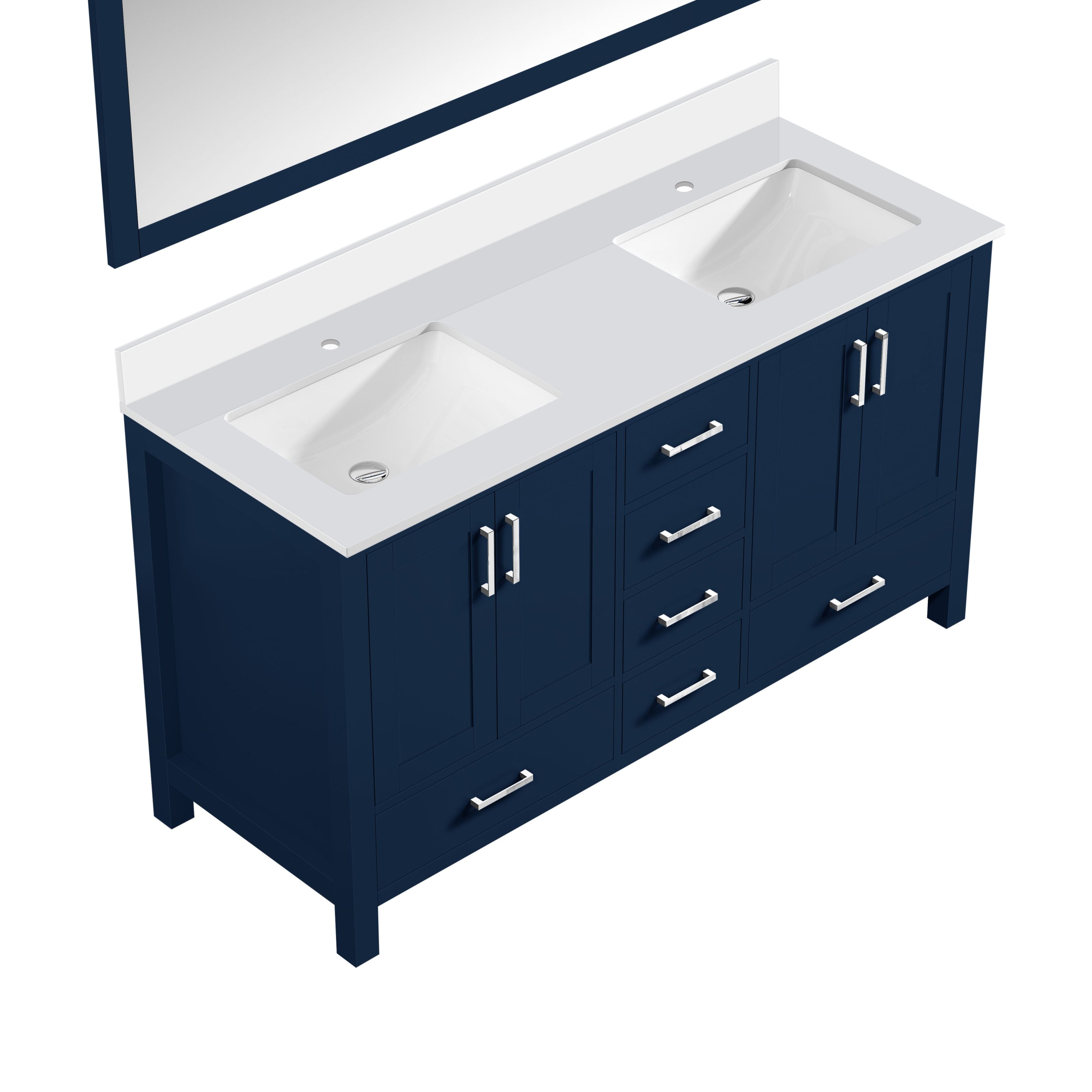 Jacques 60 in. W x 22 in. D Navy Blue Bath Vanity