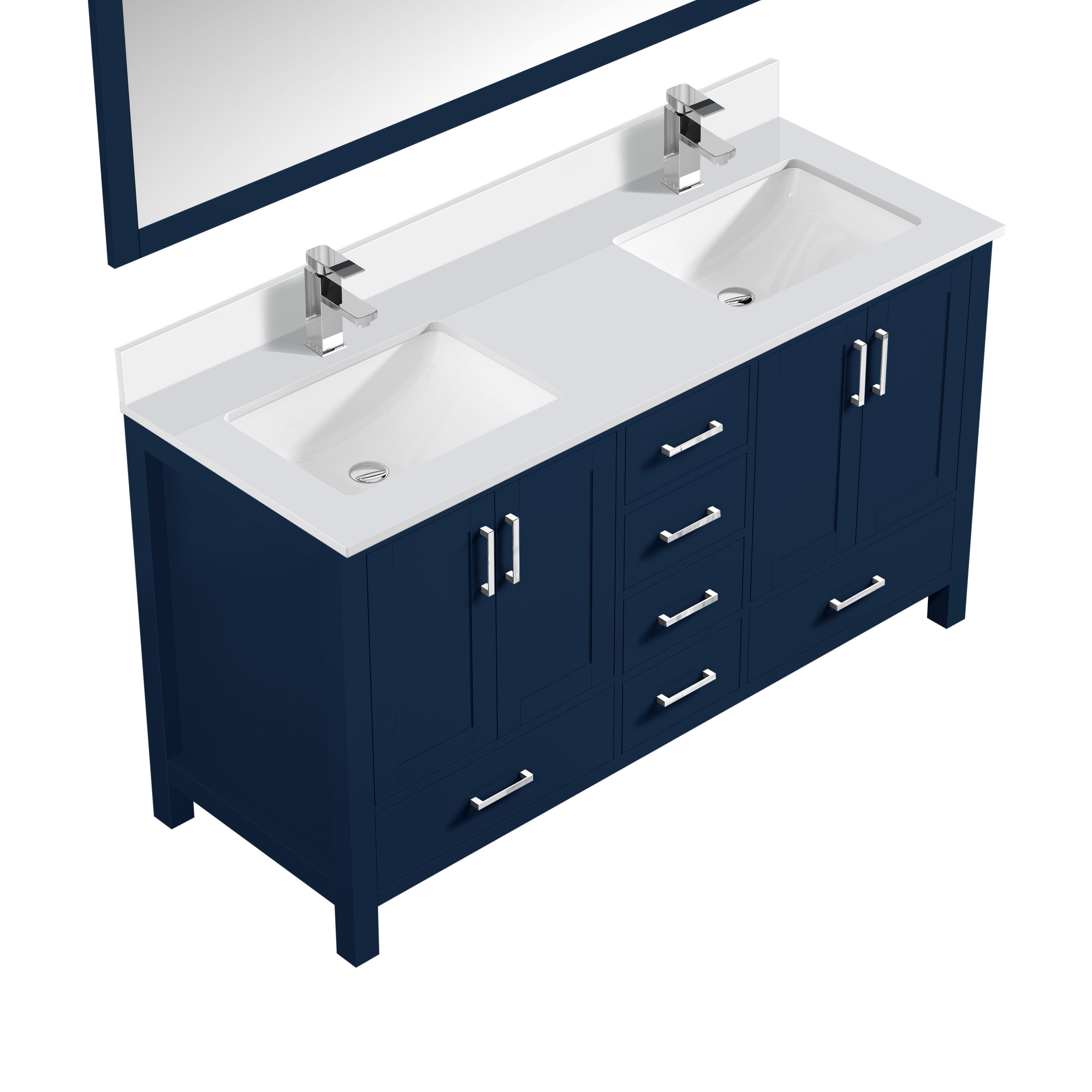 Jacques 60 in. W x 22 in. D Navy Blue Bath Vanity