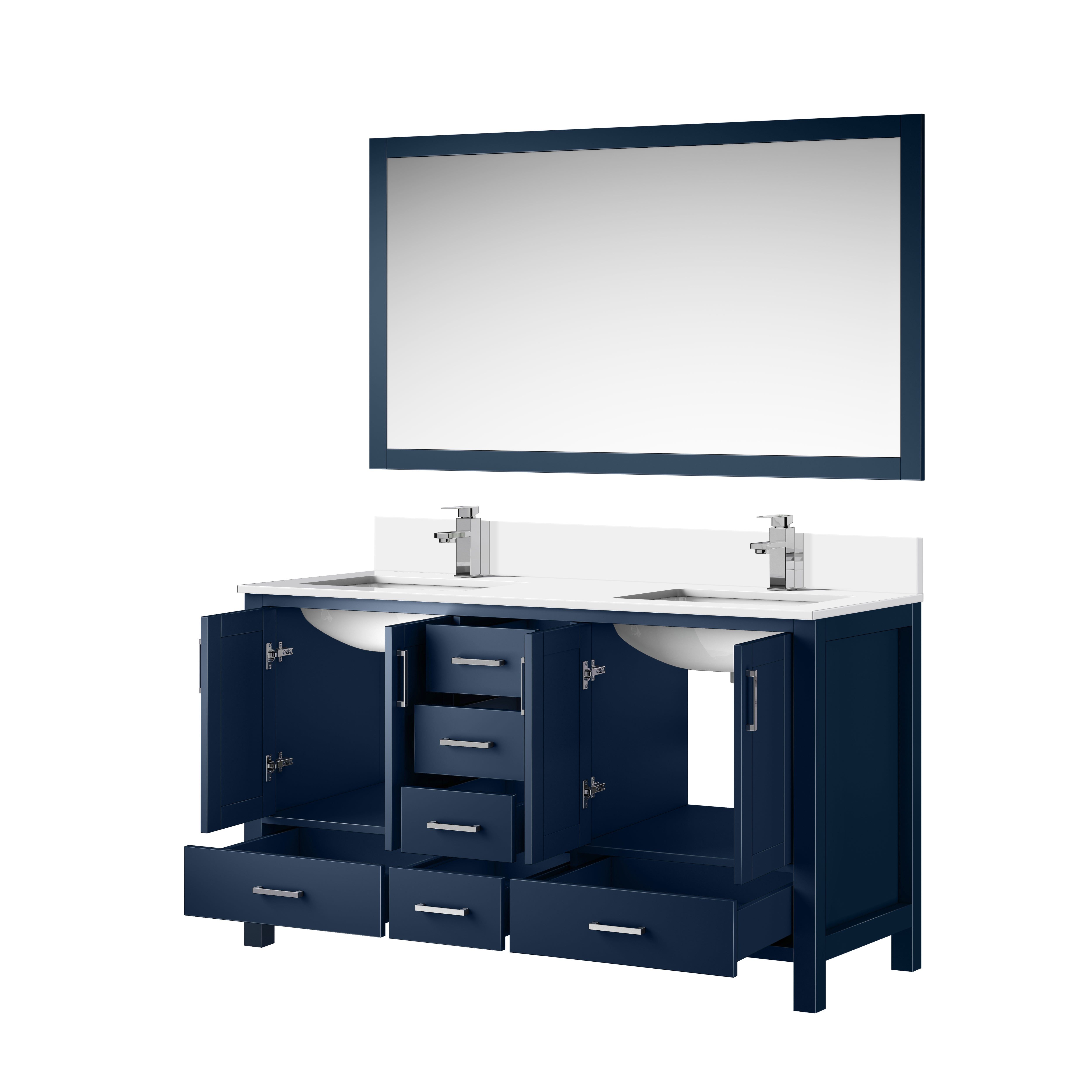 Jacques 60 in. W x 22 in. D Navy Blue Bath Vanity