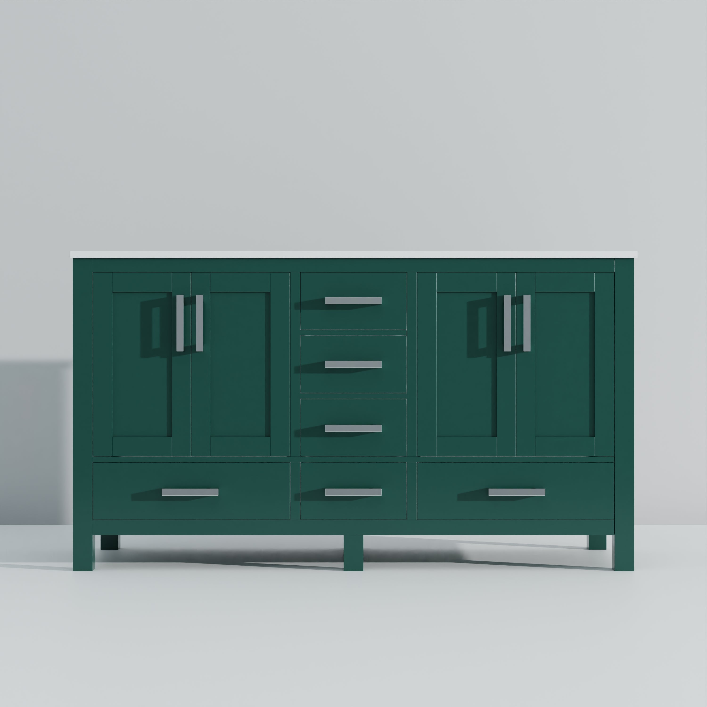 Jacques 60 in. W x 22 in. D Green Bath Vanity and Cultured Marble Top