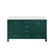 Jacques 60 in. W x 22 in. D Green Bath Vanity and Cultured Marble Top