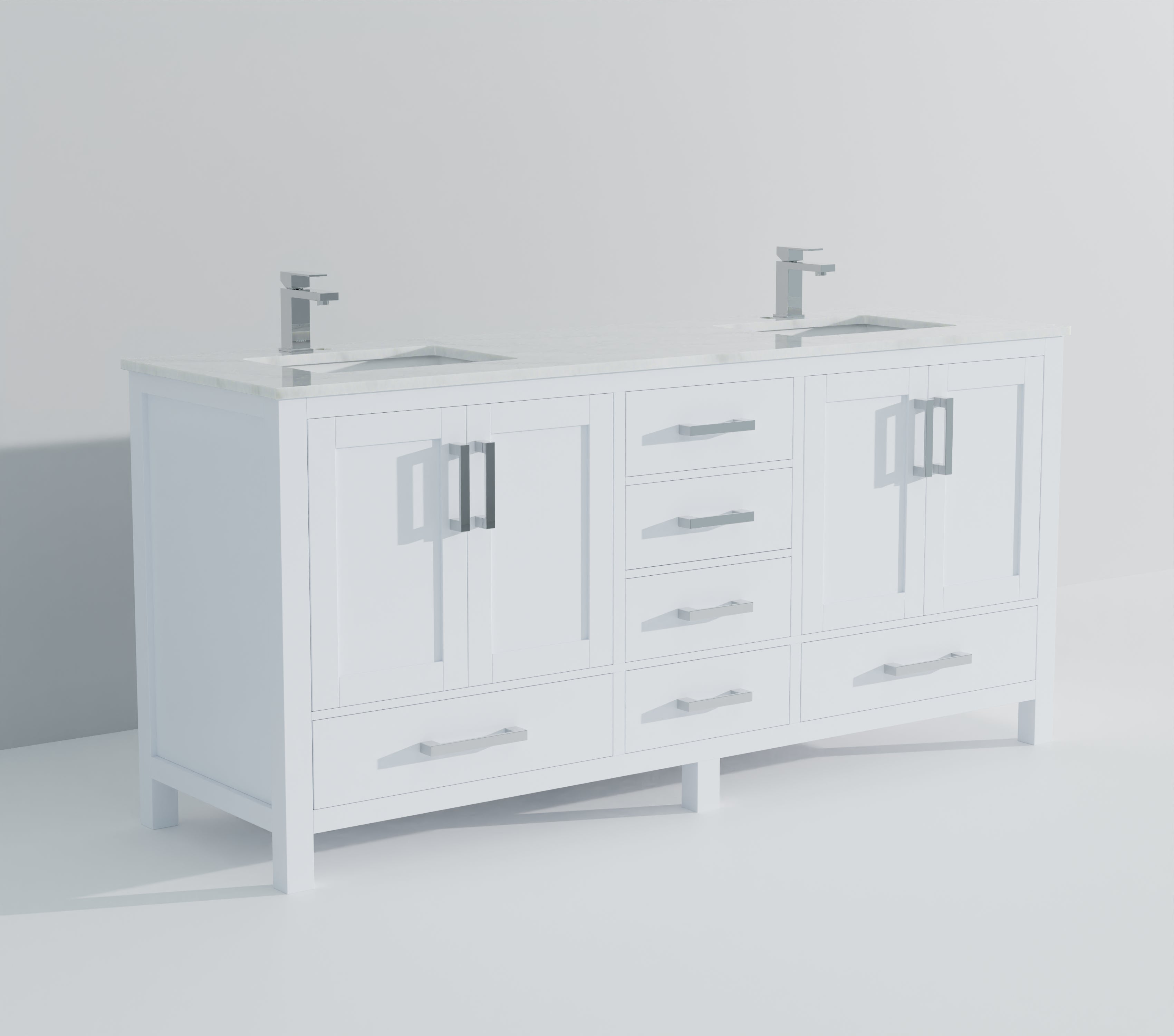 Jacques 72 in. W x 22 in. D White Double Bath Vanity
