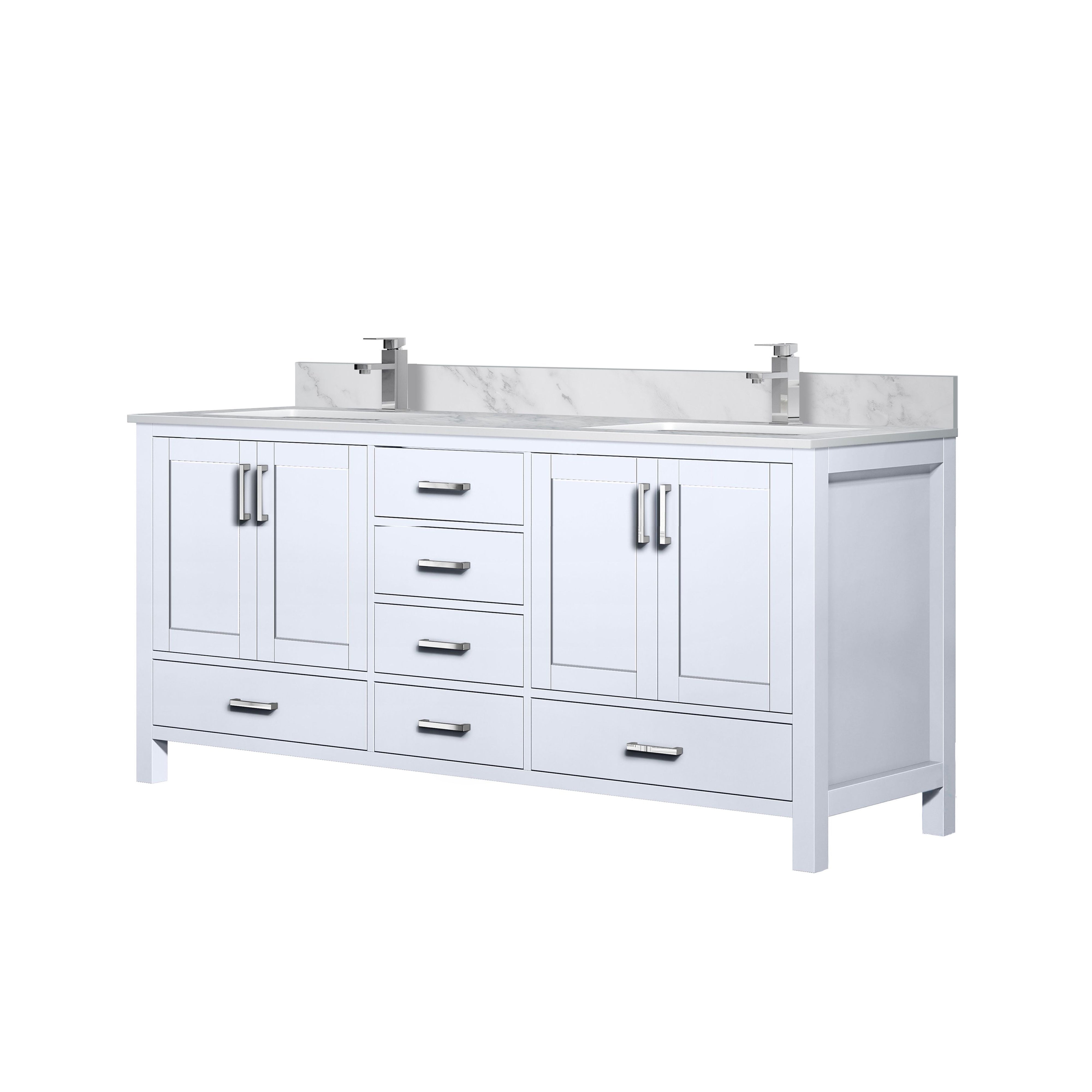 Jacques 72 in. W x 22 in. D White Double Bath Vanity