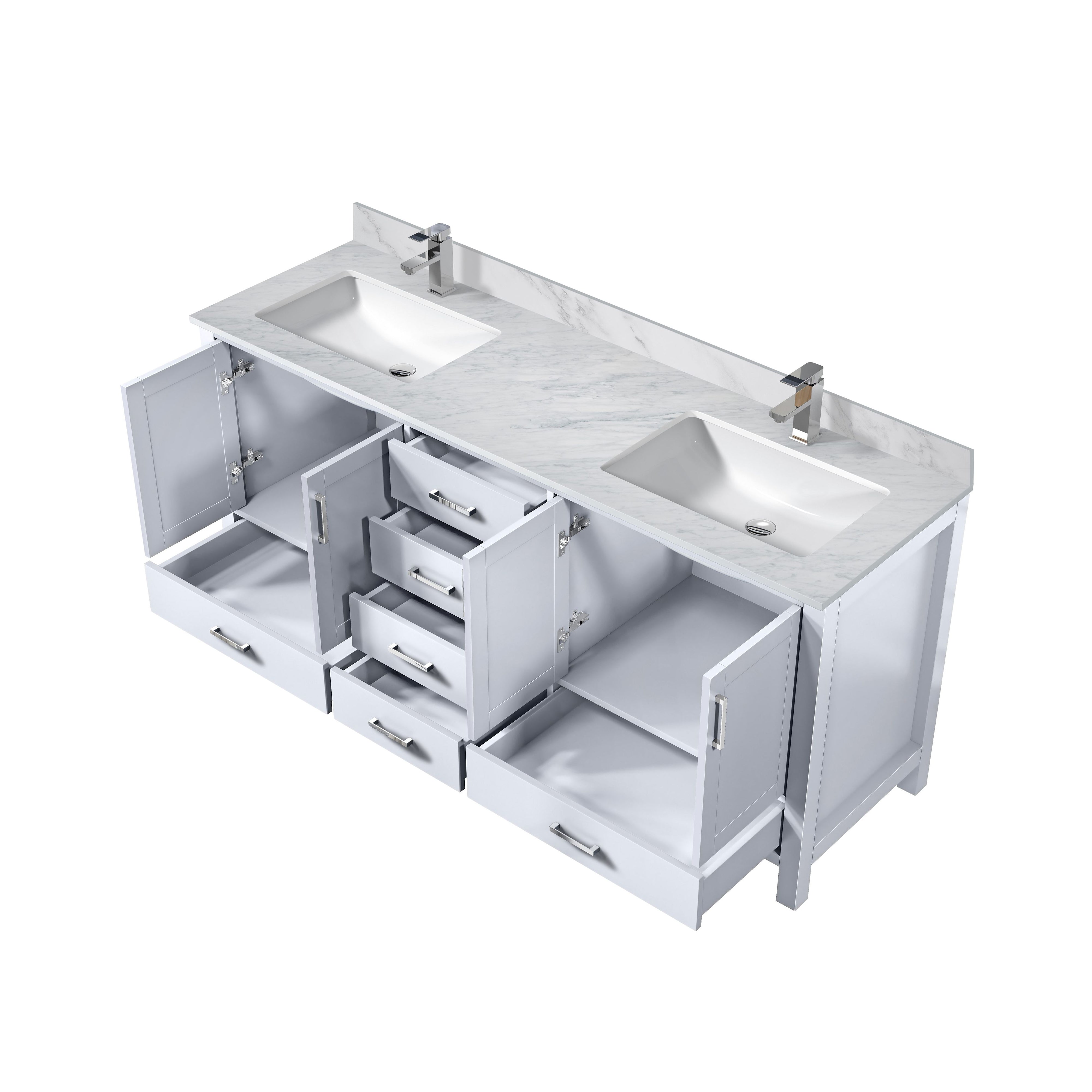 Jacques 72 in. W x 22 in. D White Double Bath Vanity