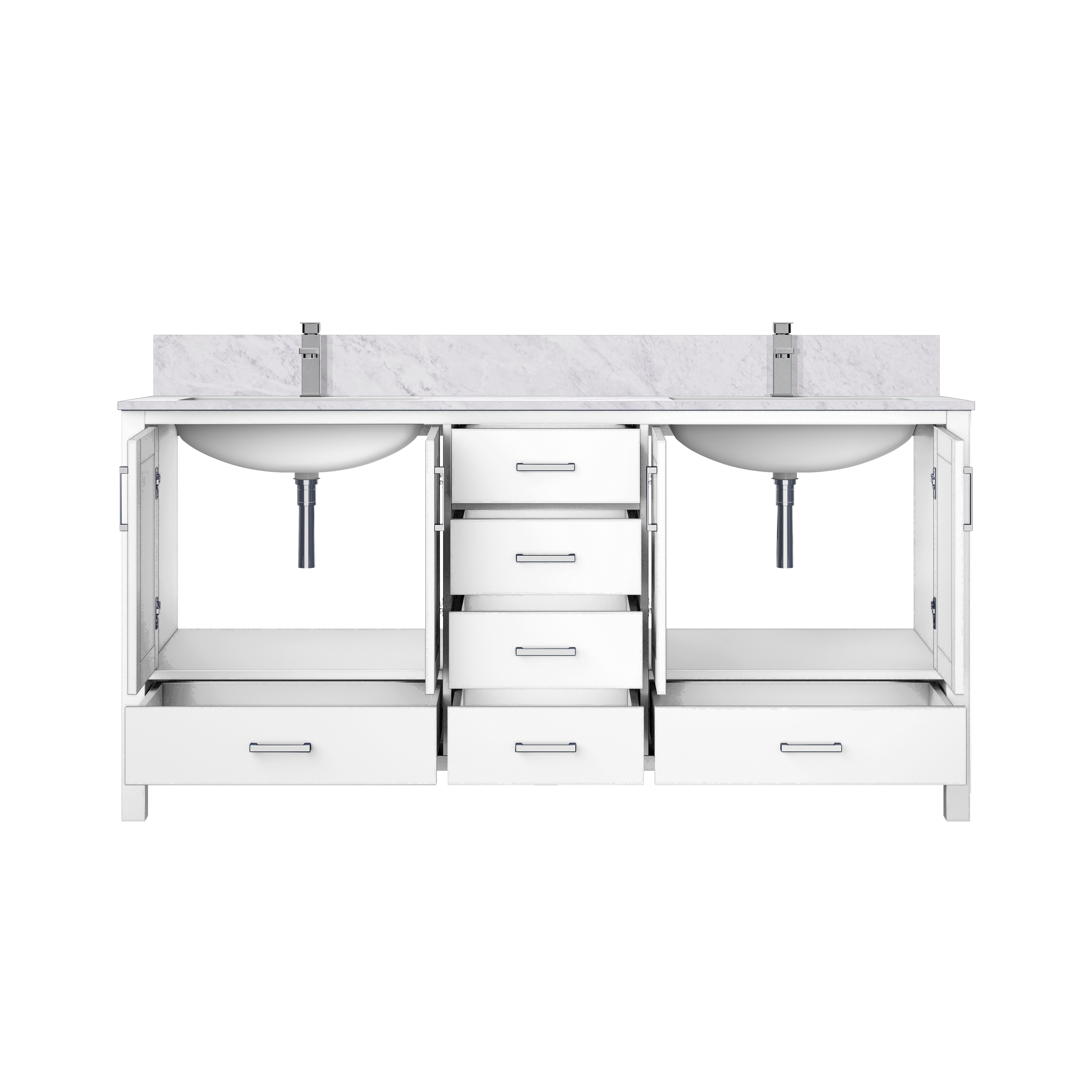 Jacques 72 in. W x 22 in. D White Double Bath Vanity