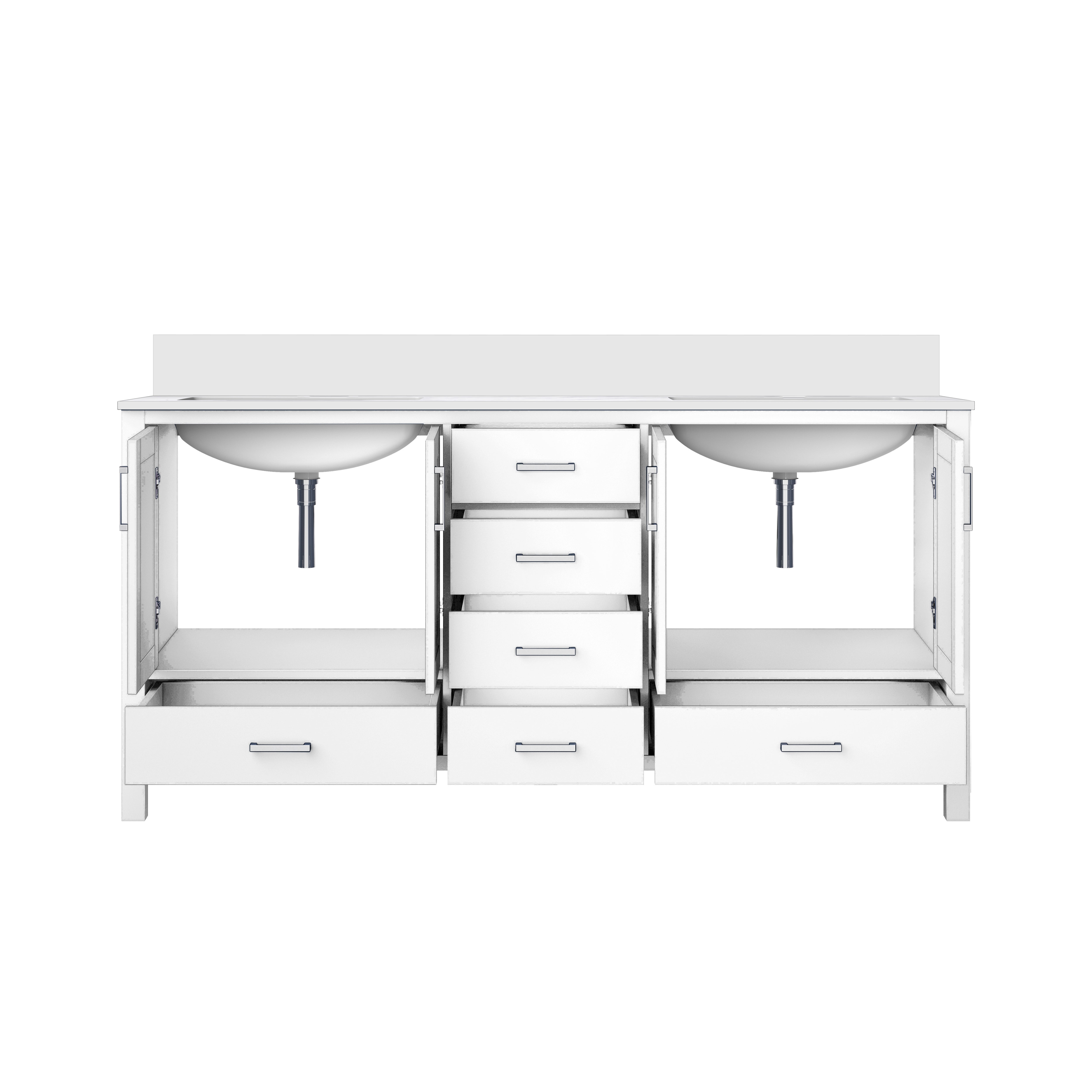 Jacques 72 in. W x 22 in. D White Bath Vanity