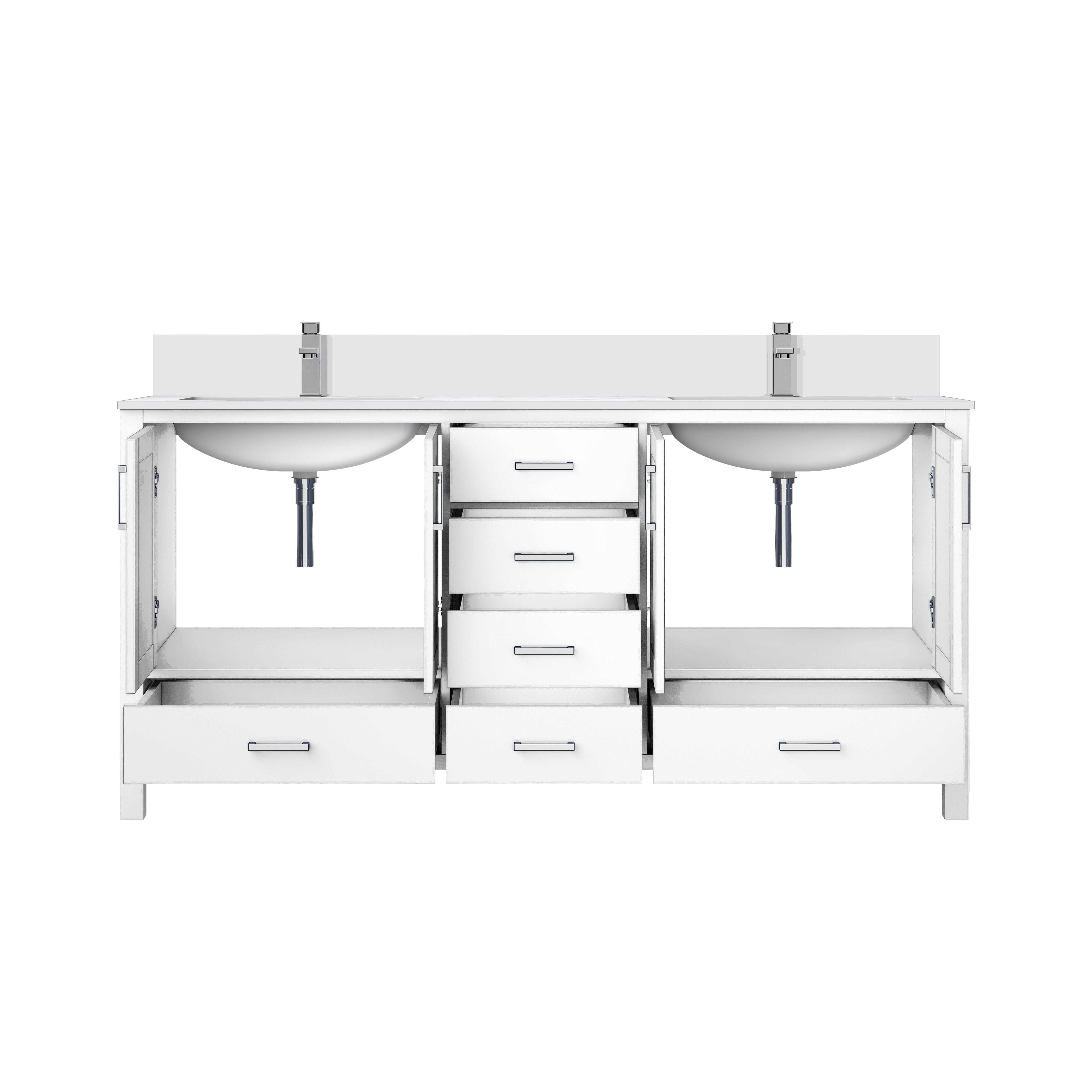 Jacques 72 in. W x 22 in. D White Bath Vanity