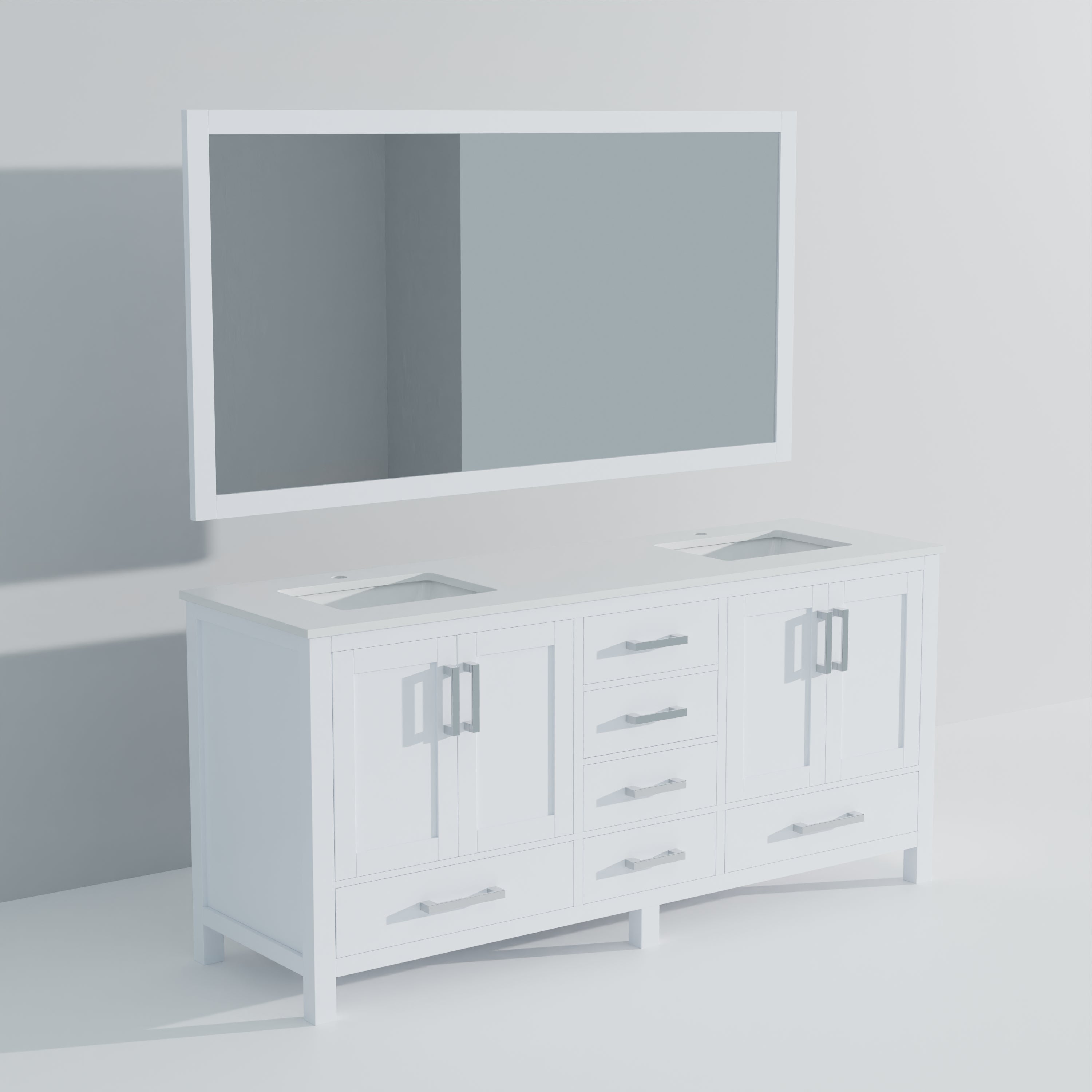 Jacques 72 in. W x 22 in. D White Bath Vanity