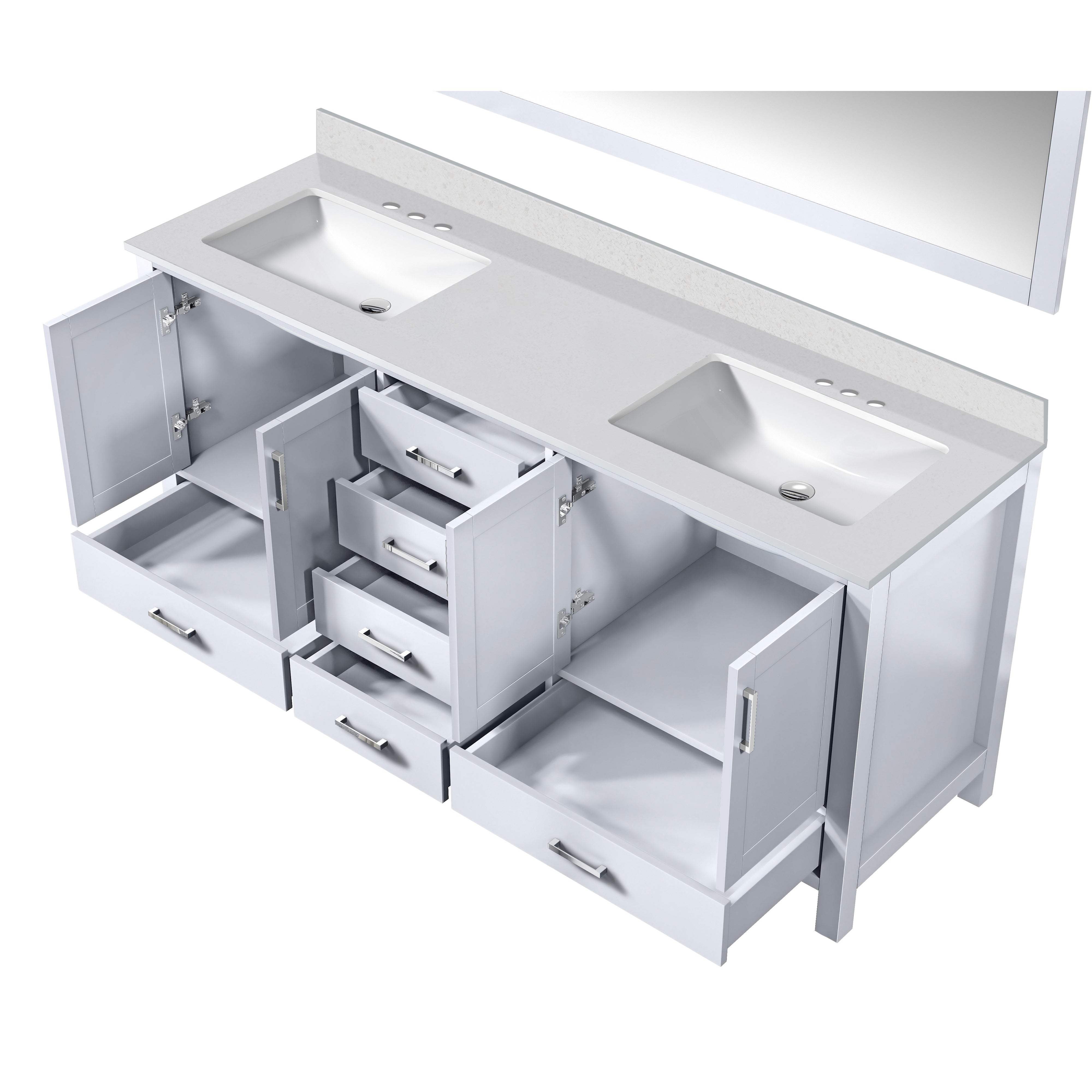 Jacques 72 in. W x 22 in. D White Bath Vanity