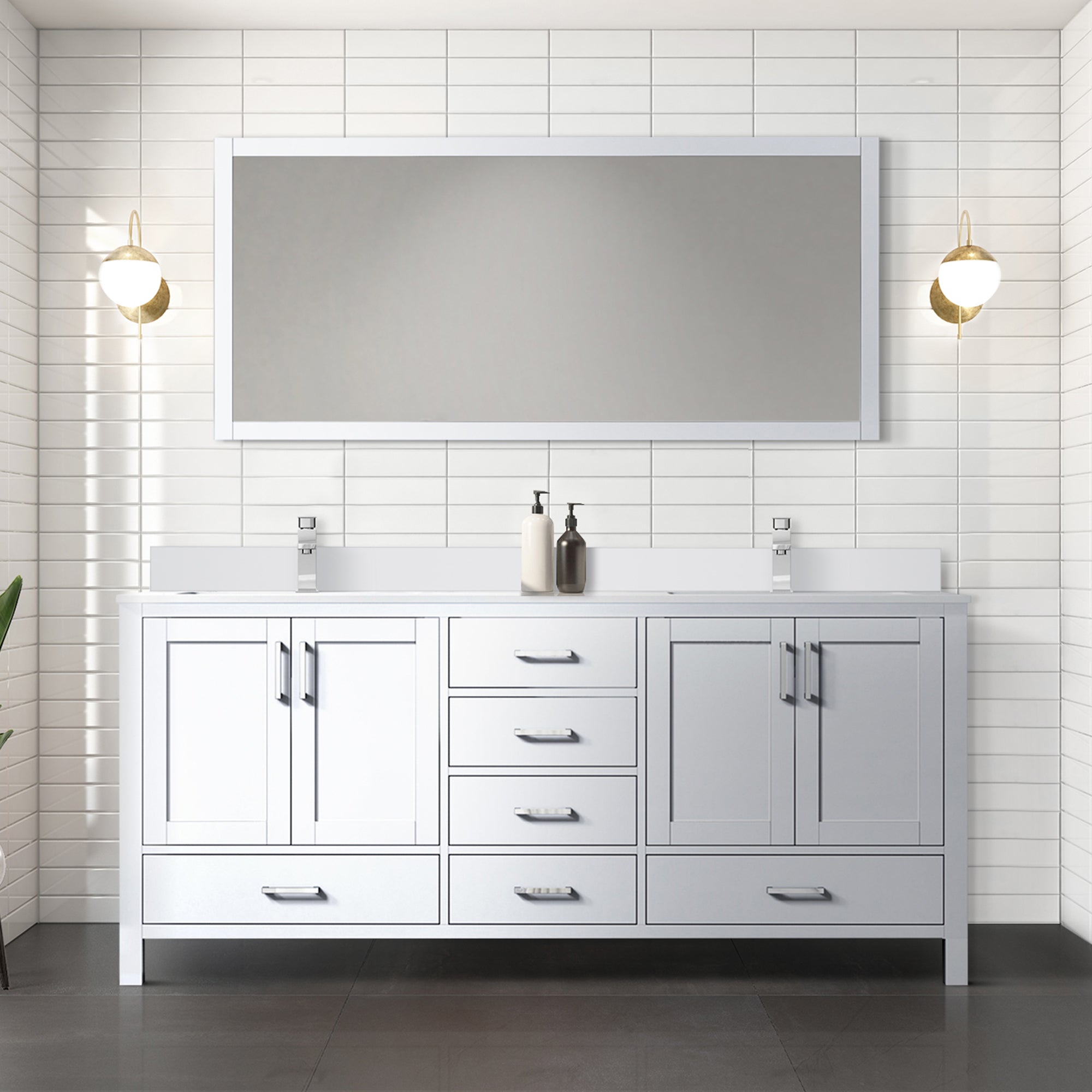 Jacques 72 in. W x 22 in. D White Bath Vanity
