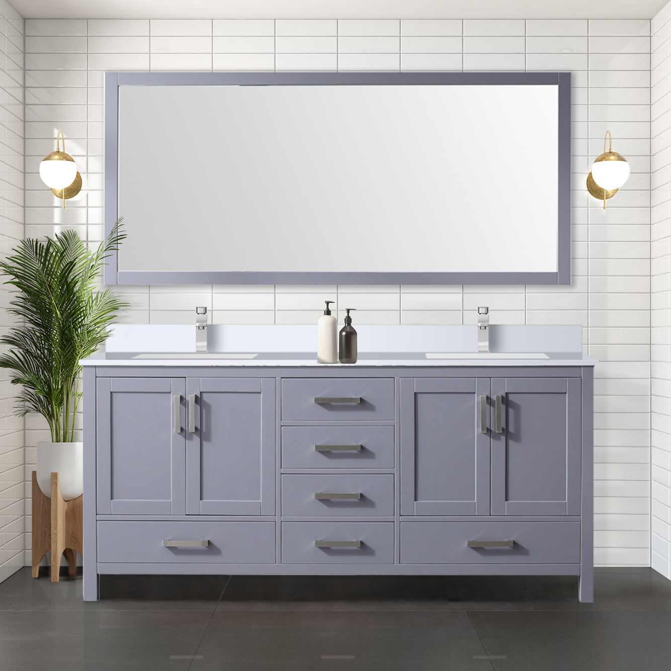 Jacques 72 in. W x 22 in. D Dark Grey Bath Vanity