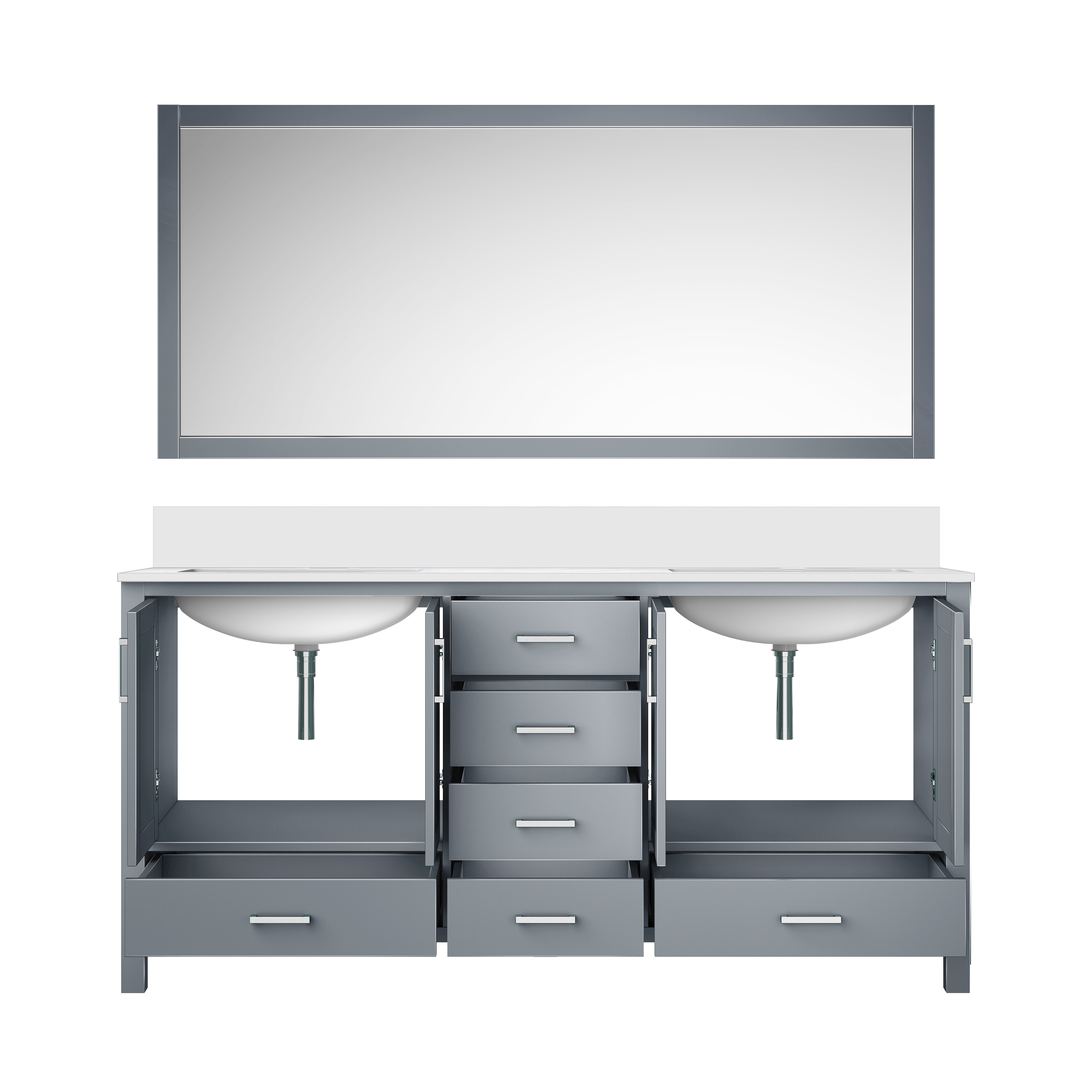 Jacques 72 in. W x 22 in. D Dark Grey Bath Vanity
