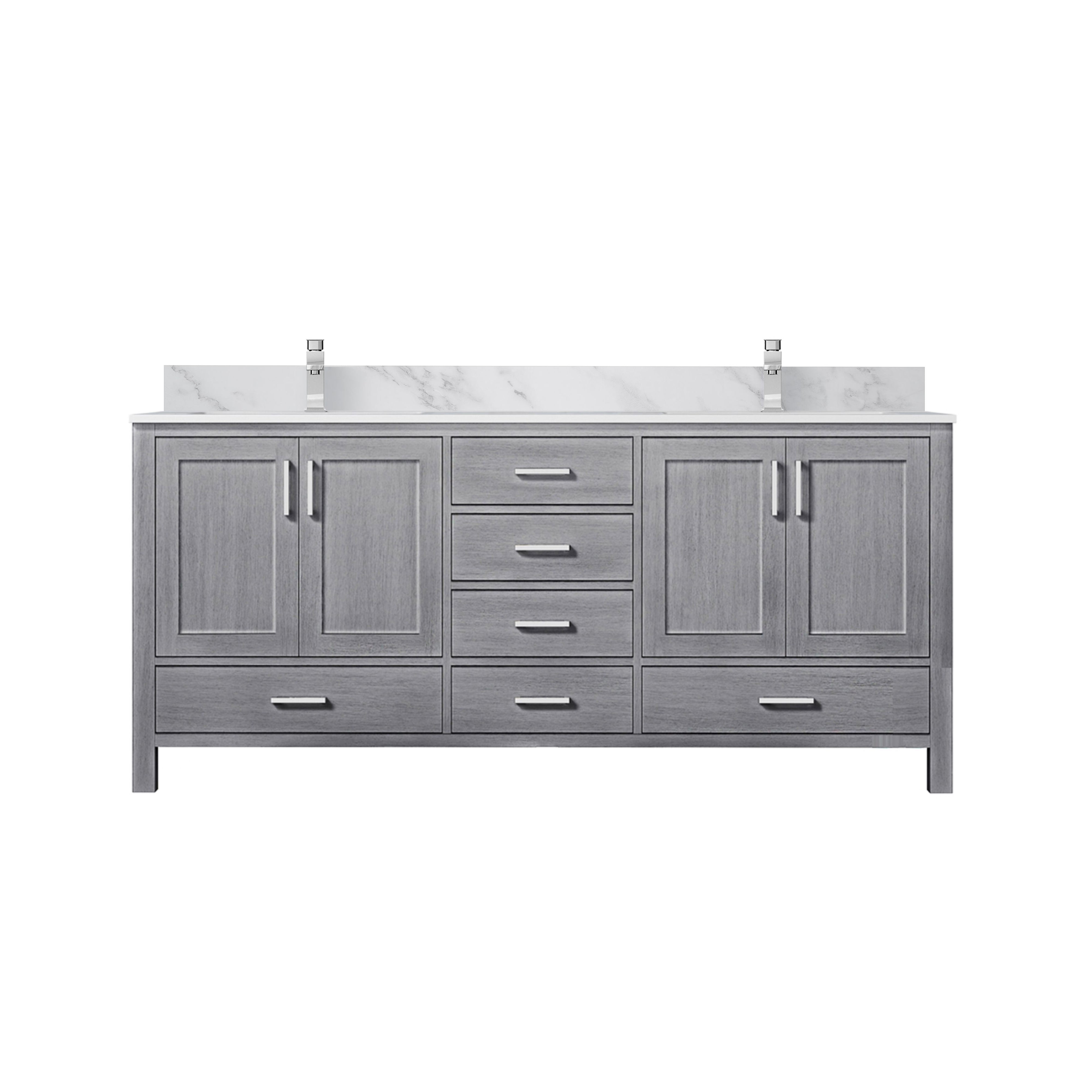 Jacques 72 in. W x 22 in. D Distressed Grey Double Bath Vanity