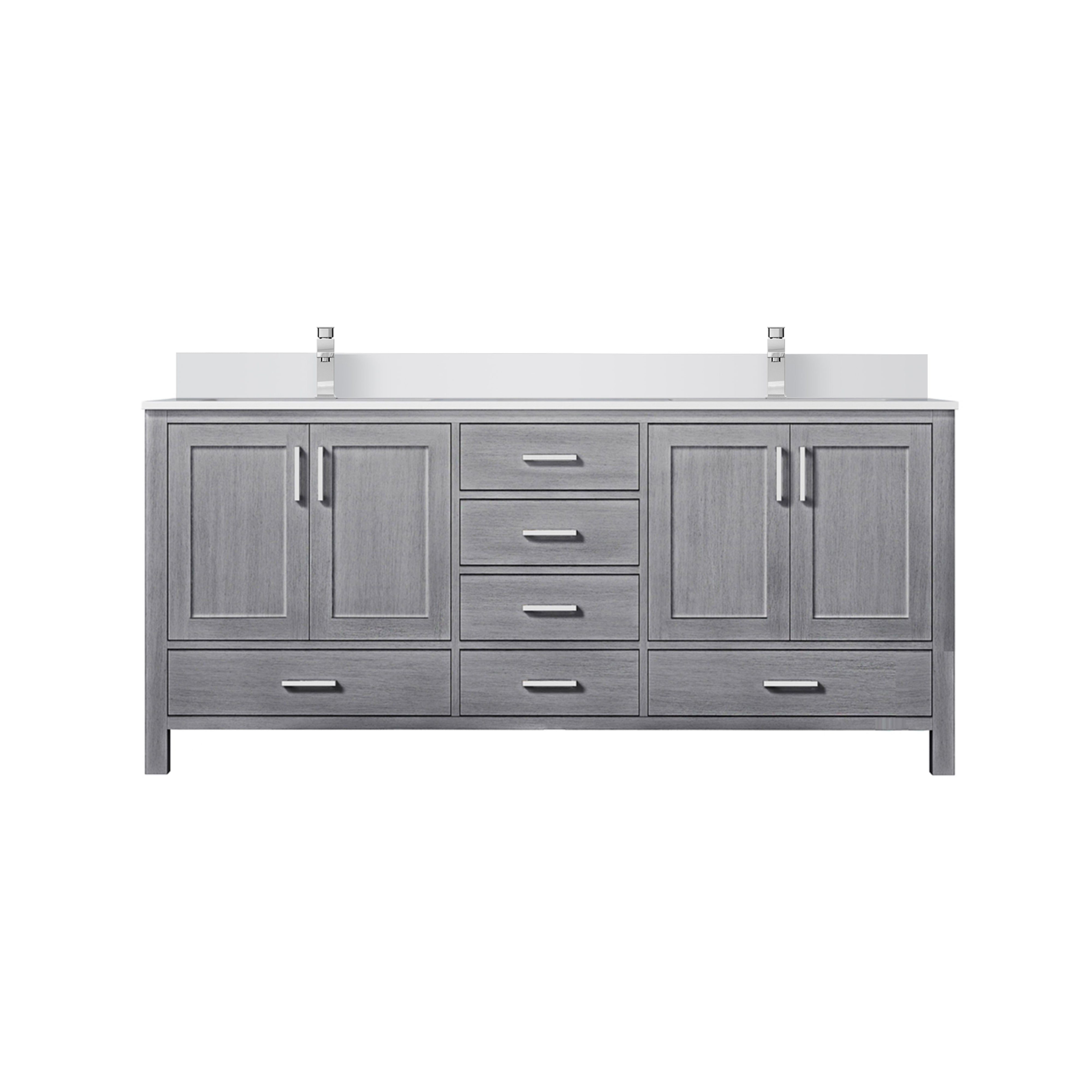 Jacques 72 in. W x 22 in. D Distressed Grey Bath Vanity