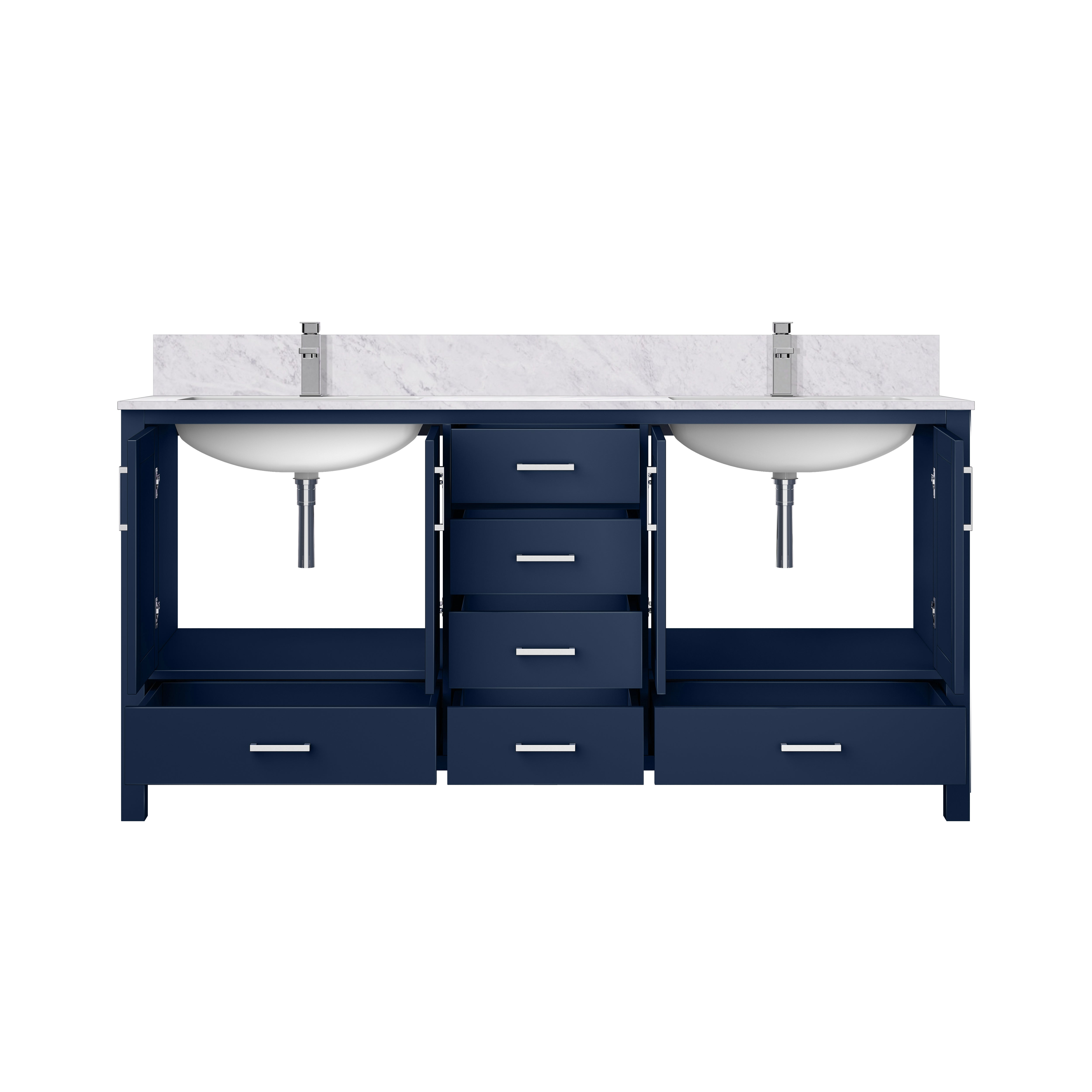 Jacques 72 in. W x 22 in. D Navy Blue Double Bath Vanity