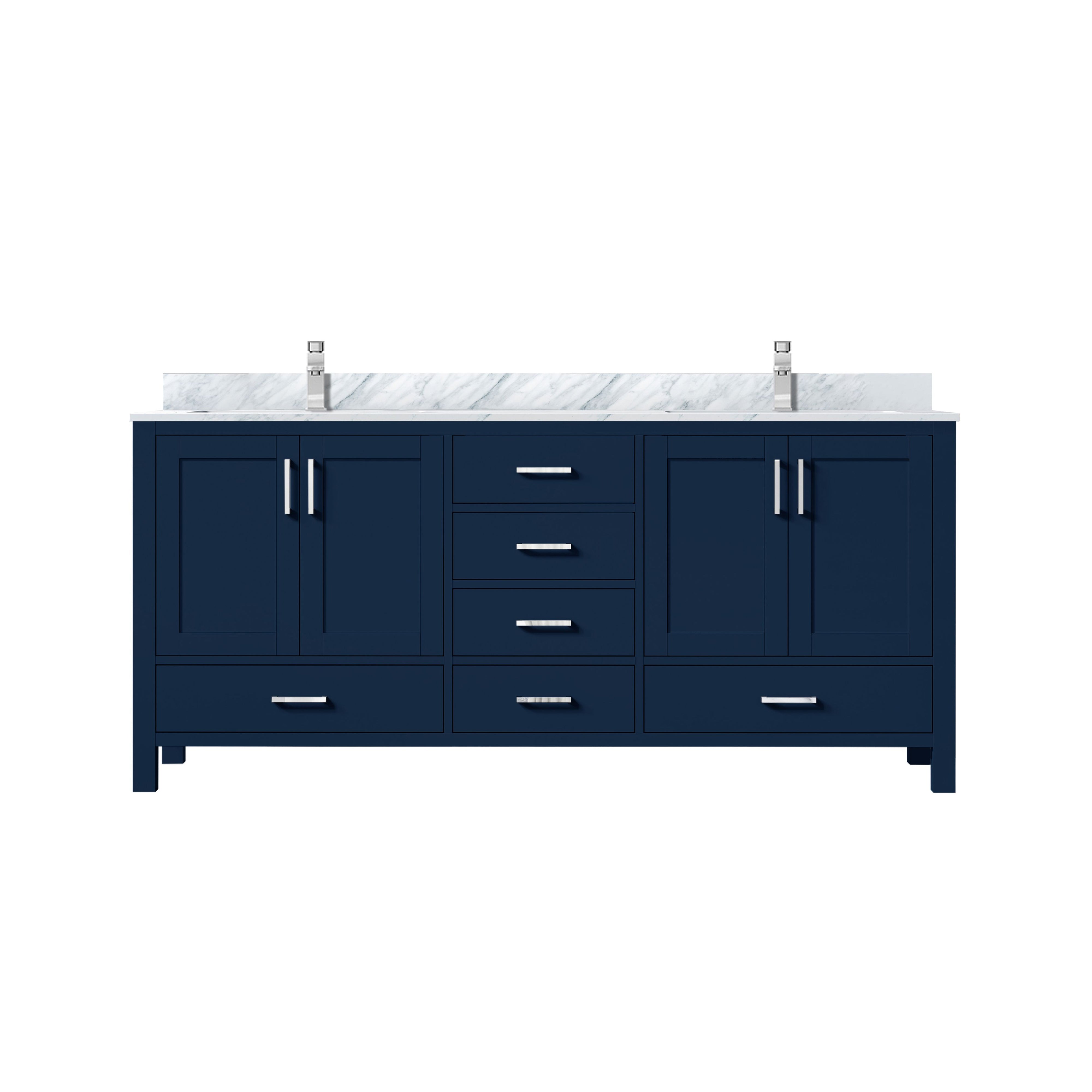 Jacques 72 in. W x 22 in. D Navy Blue Double Bath Vanity