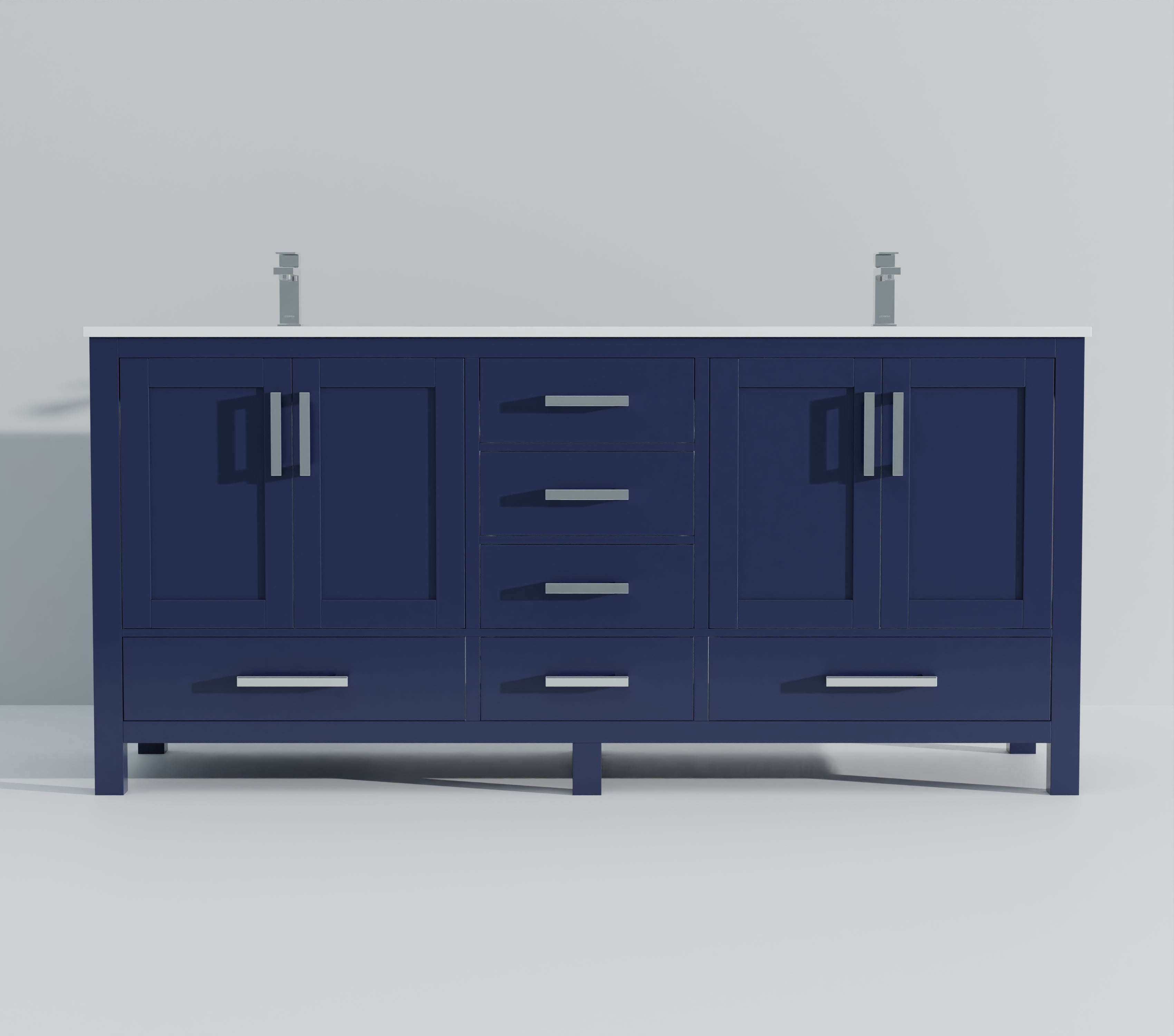 Jacques 72 in. W x 22 in. D Navy Blue Double Bath Vanity