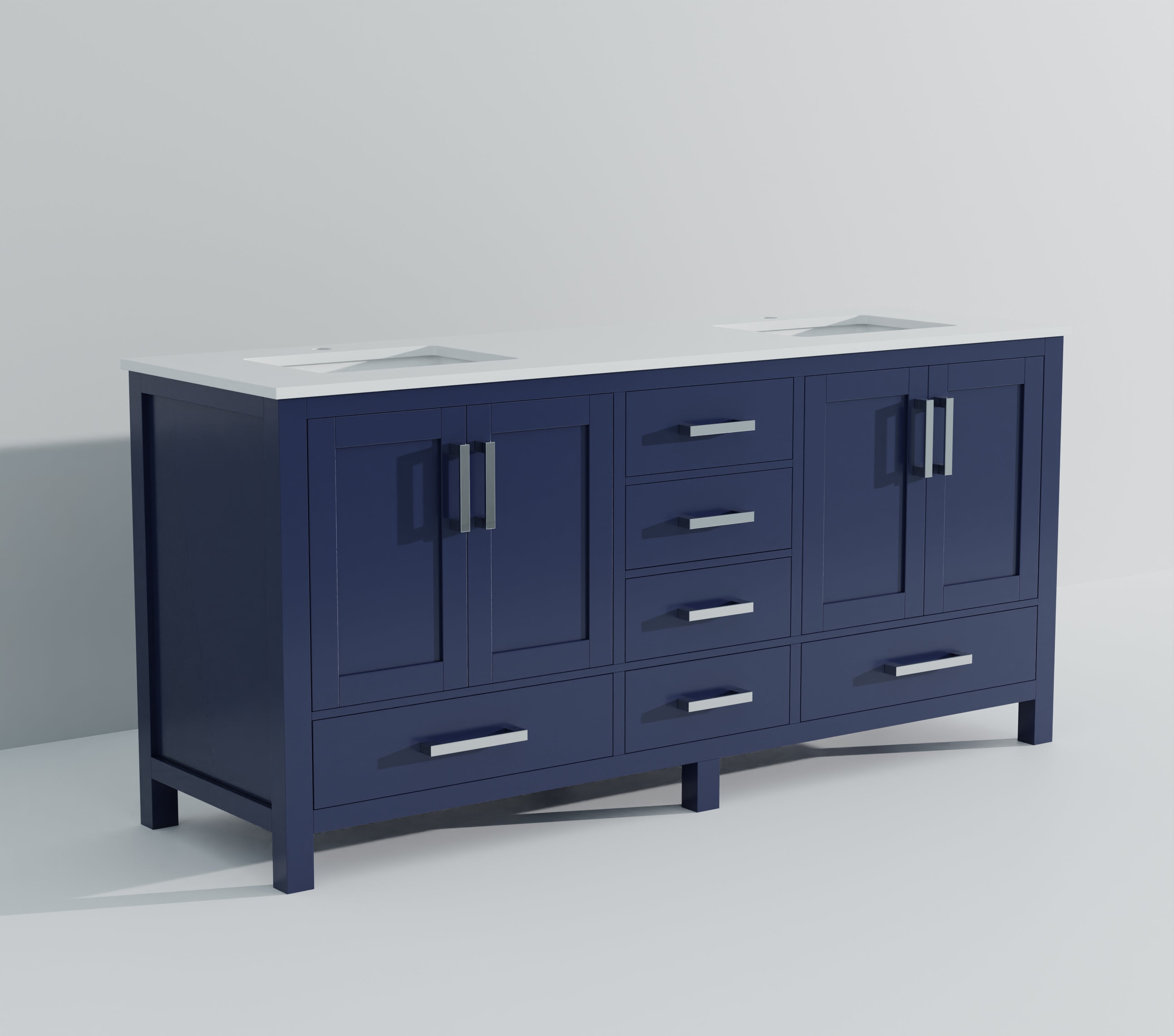 Jacques 72 in. W x 22 in. D Navy Blue Bath Vanity