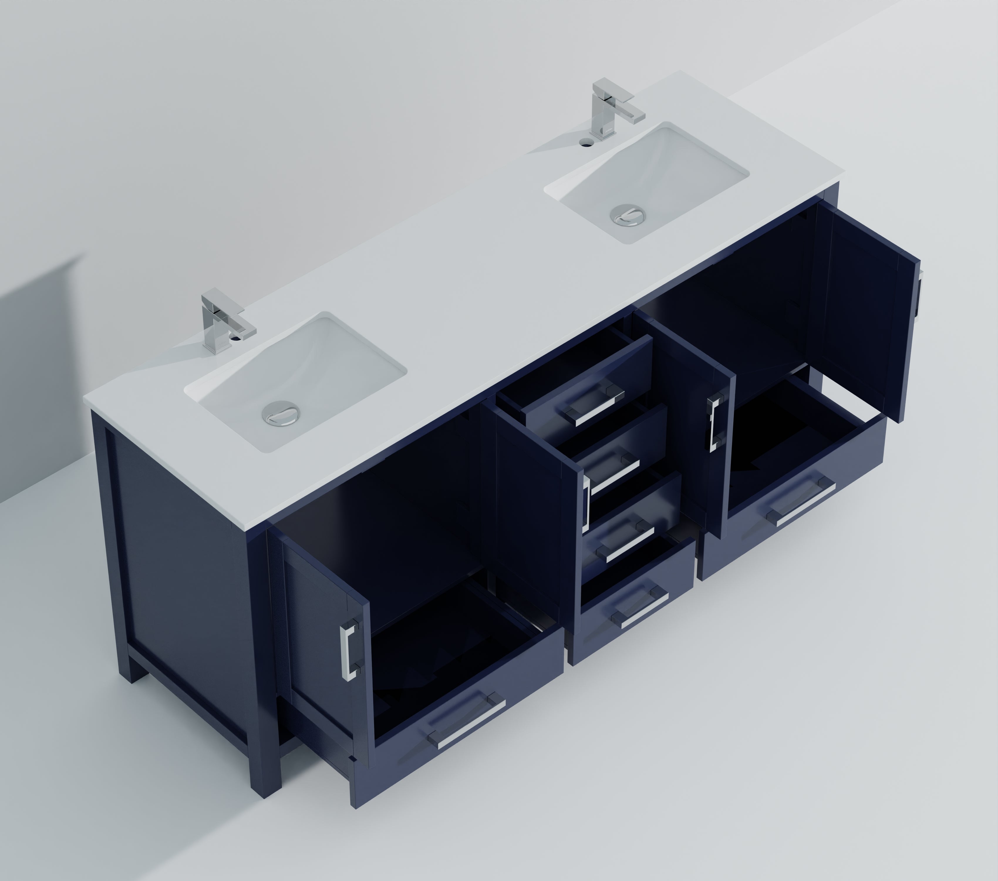 Jacques 72 in. W x 22 in. D Navy Blue Bath Vanity