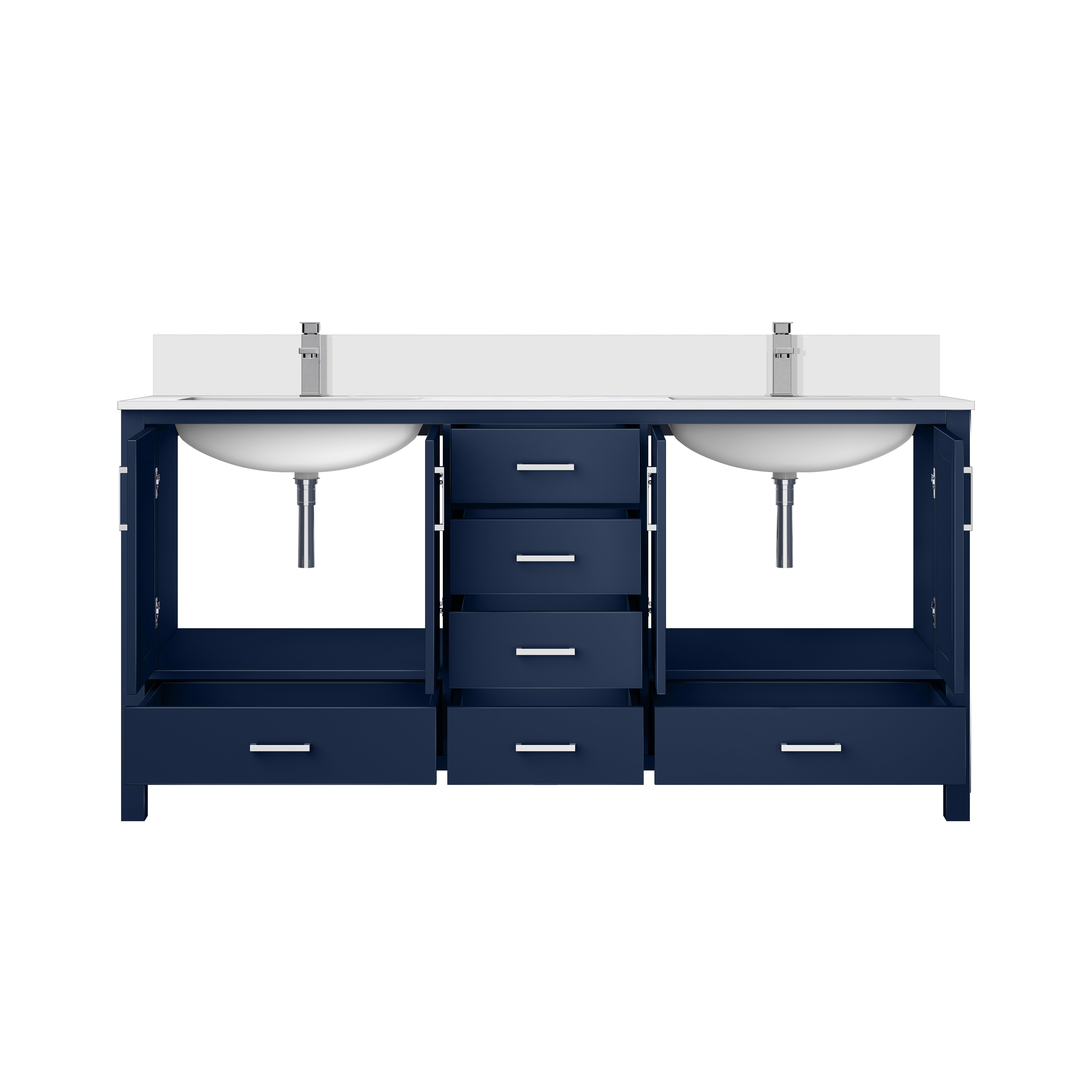 Jacques 72 in. W x 22 in. D Navy Blue Bath Vanity