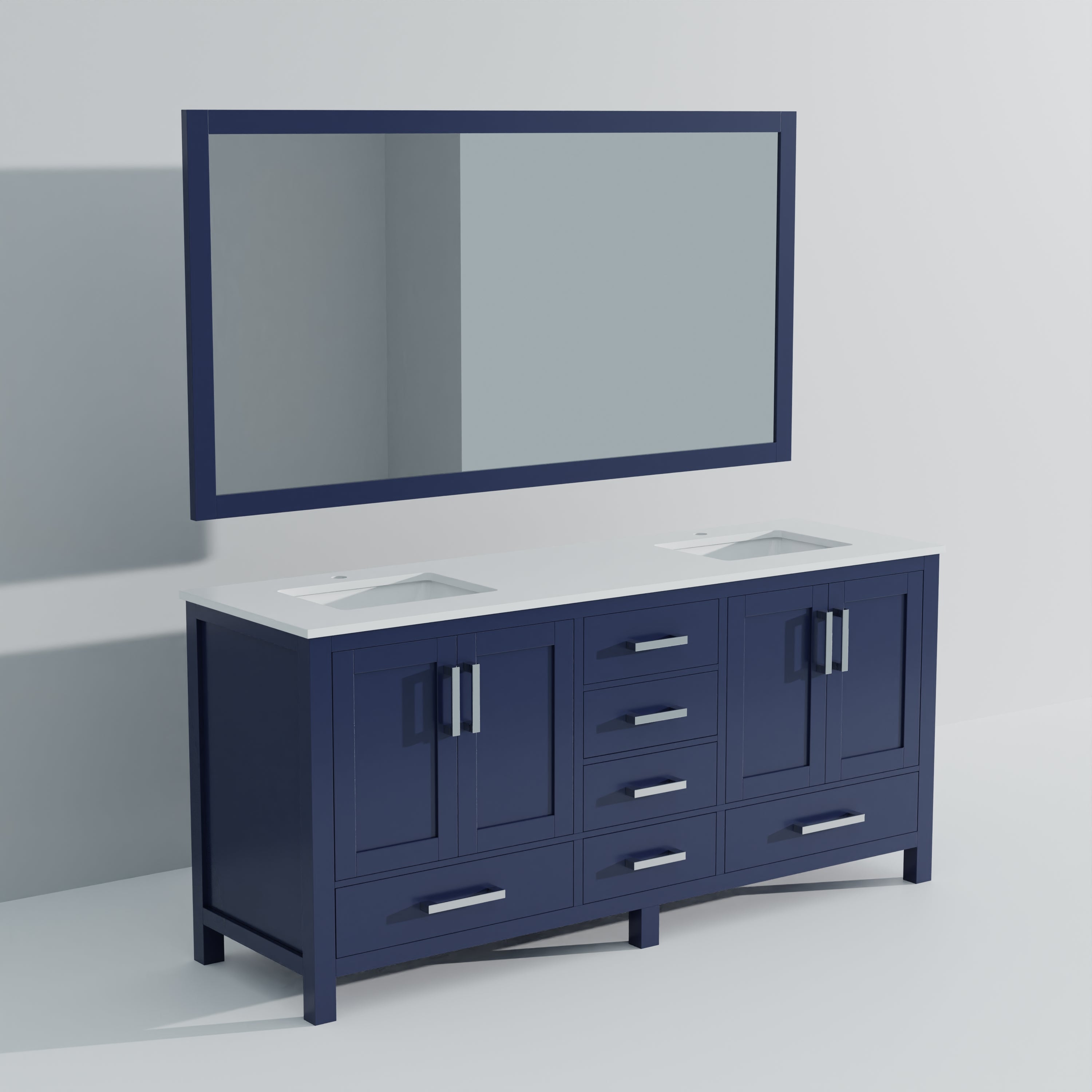 Jacques 72 in. W x 22 in. D Navy Blue Bath Vanity