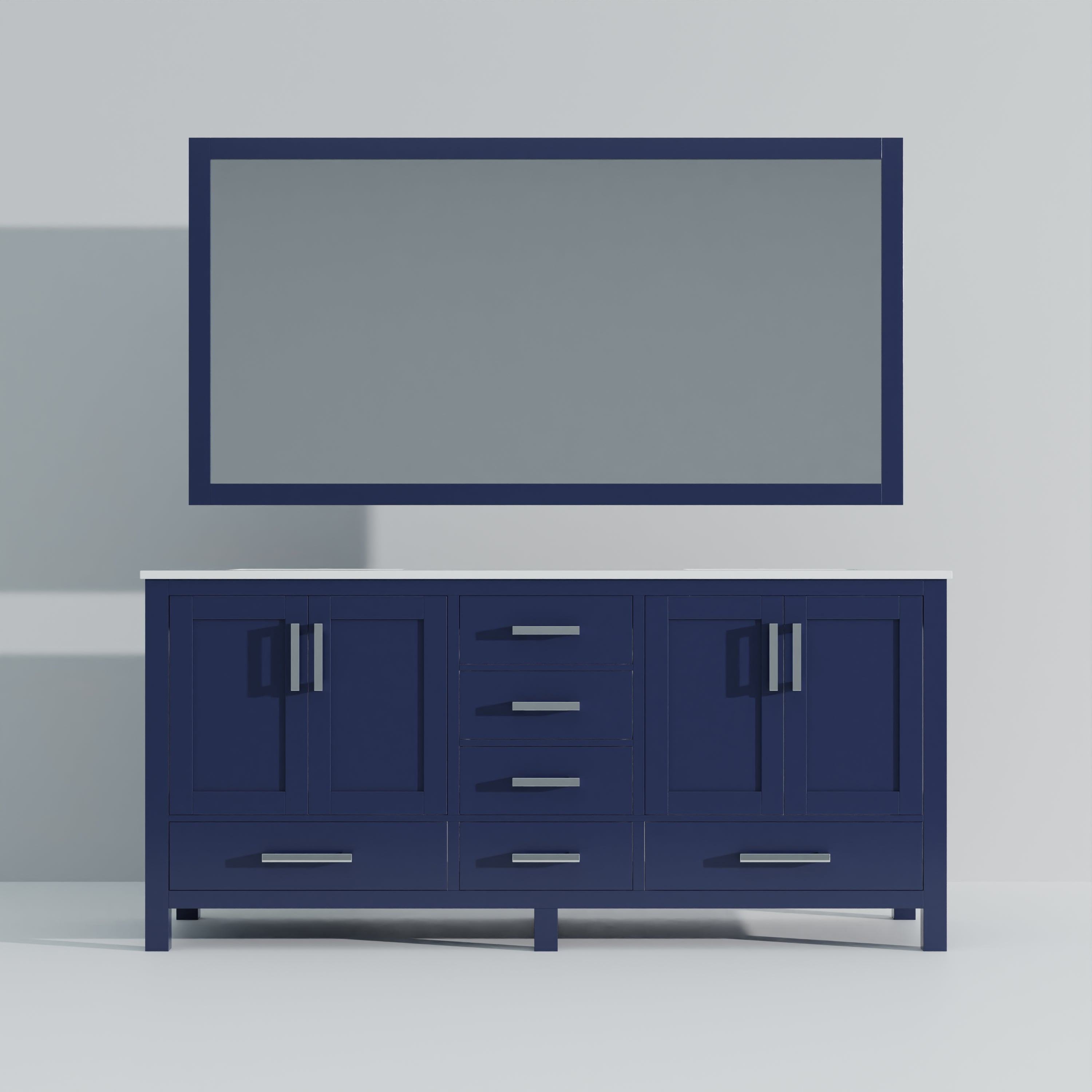 Jacques 72 in. W x 22 in. D Navy Blue Bath Vanity
