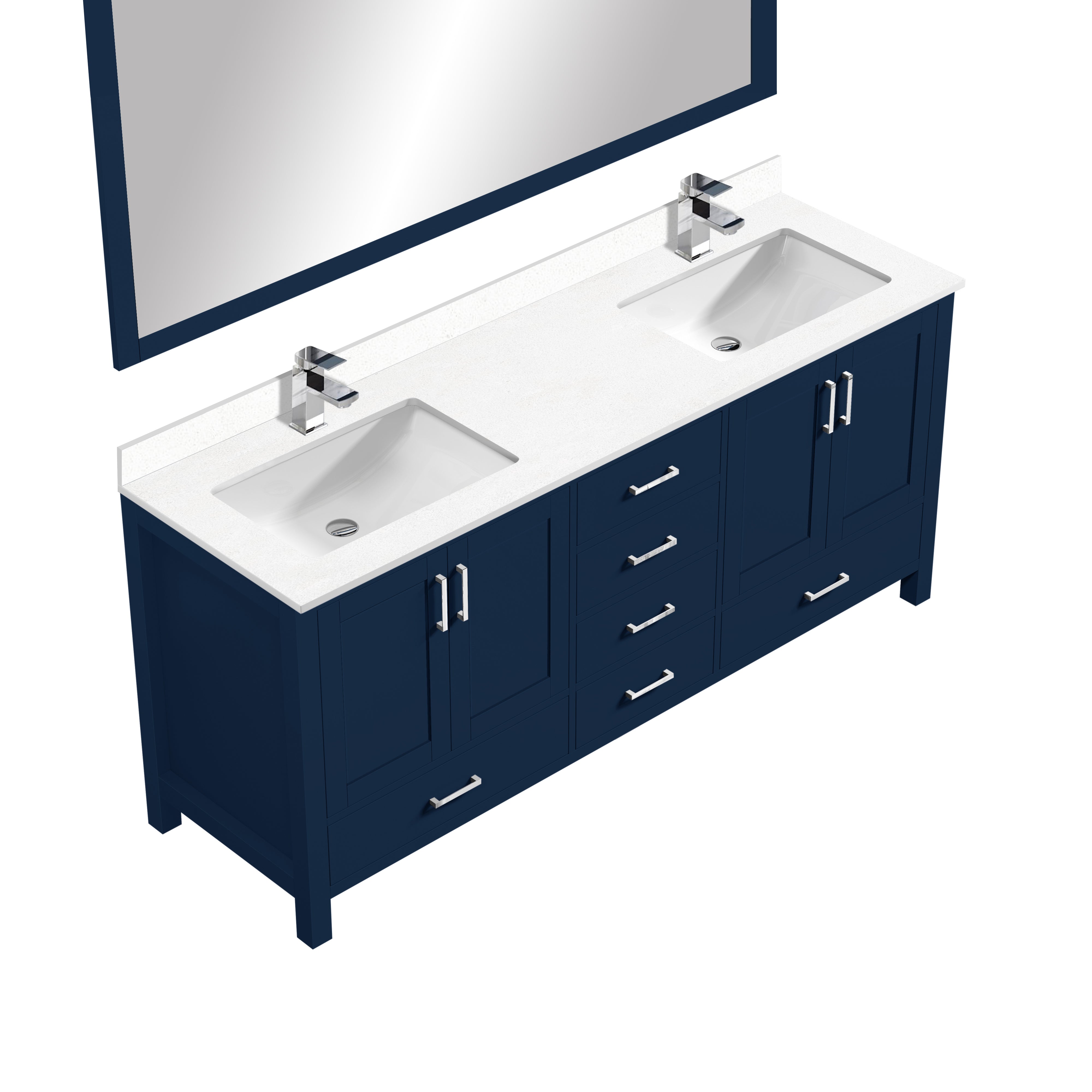 Jacques 72 in. W x 22 in. D Navy Blue Bath Vanity
