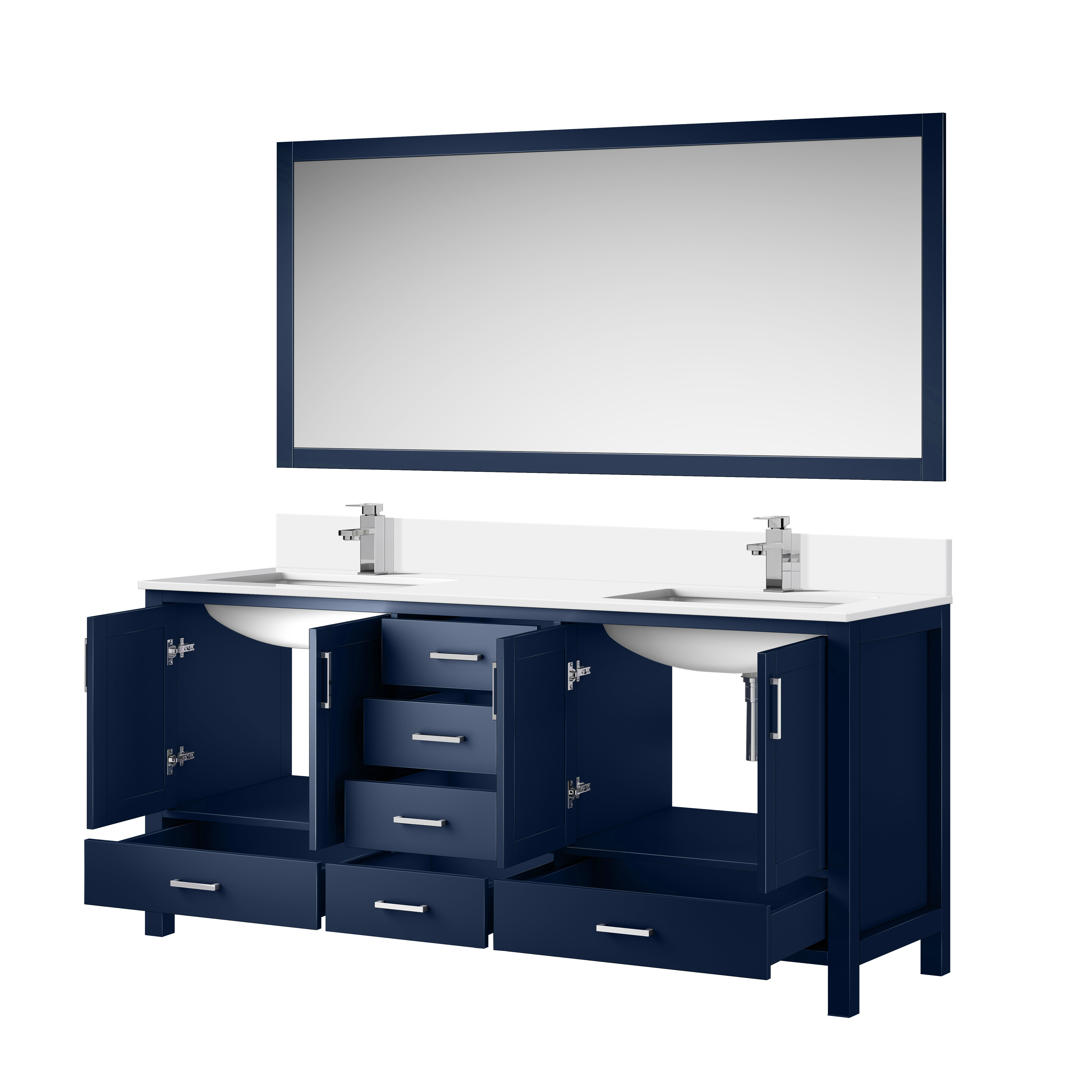 Jacques 72 in. W x 22 in. D Navy Blue Bath Vanity