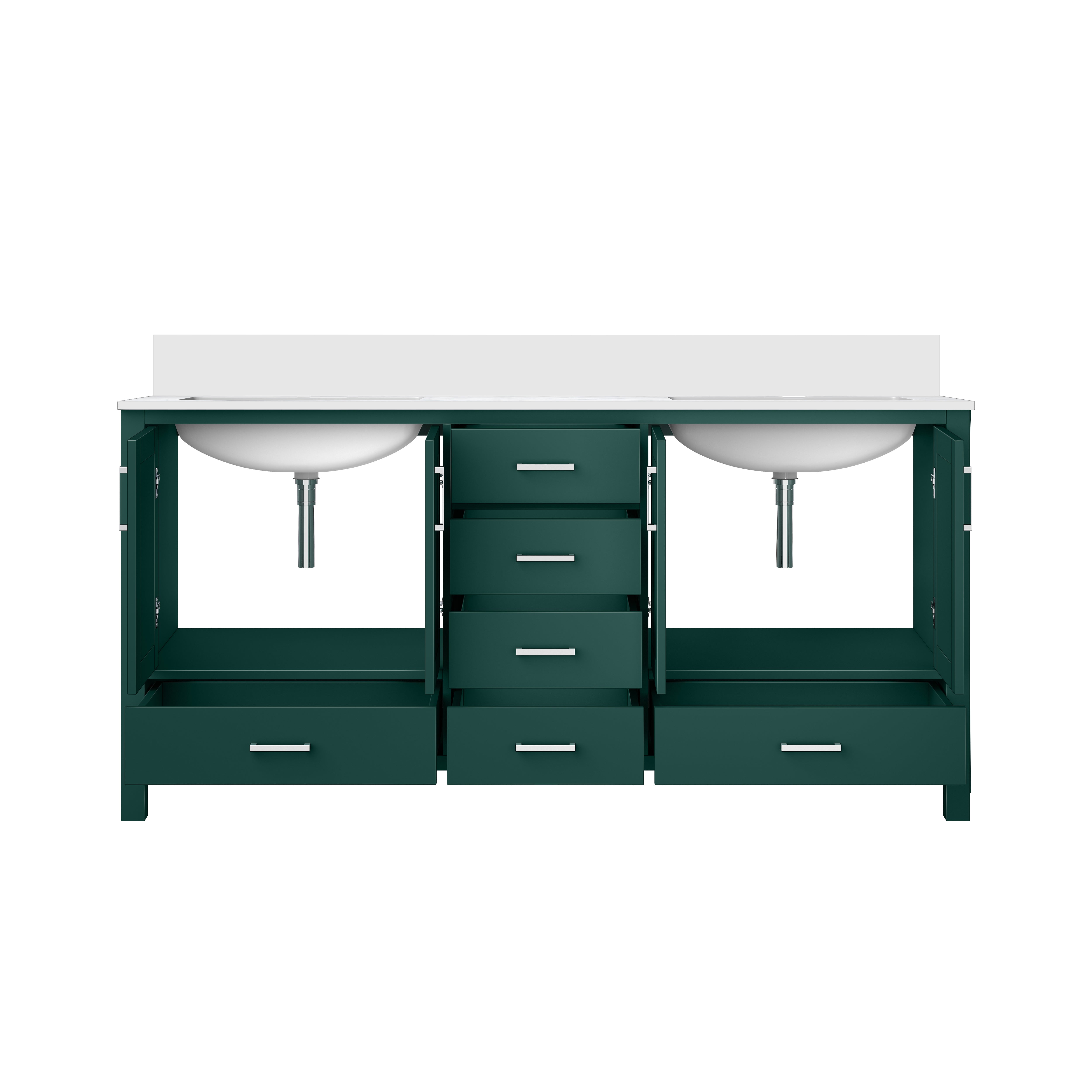 Jacques 72 in. W x 22 in. D Green Bath Vanity and Cultured Marble Top
