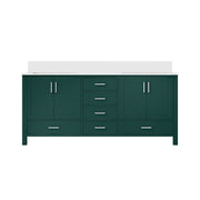Jacques 72 in. W x 22 in. D Green Bath Vanity and Cultured Marble Top