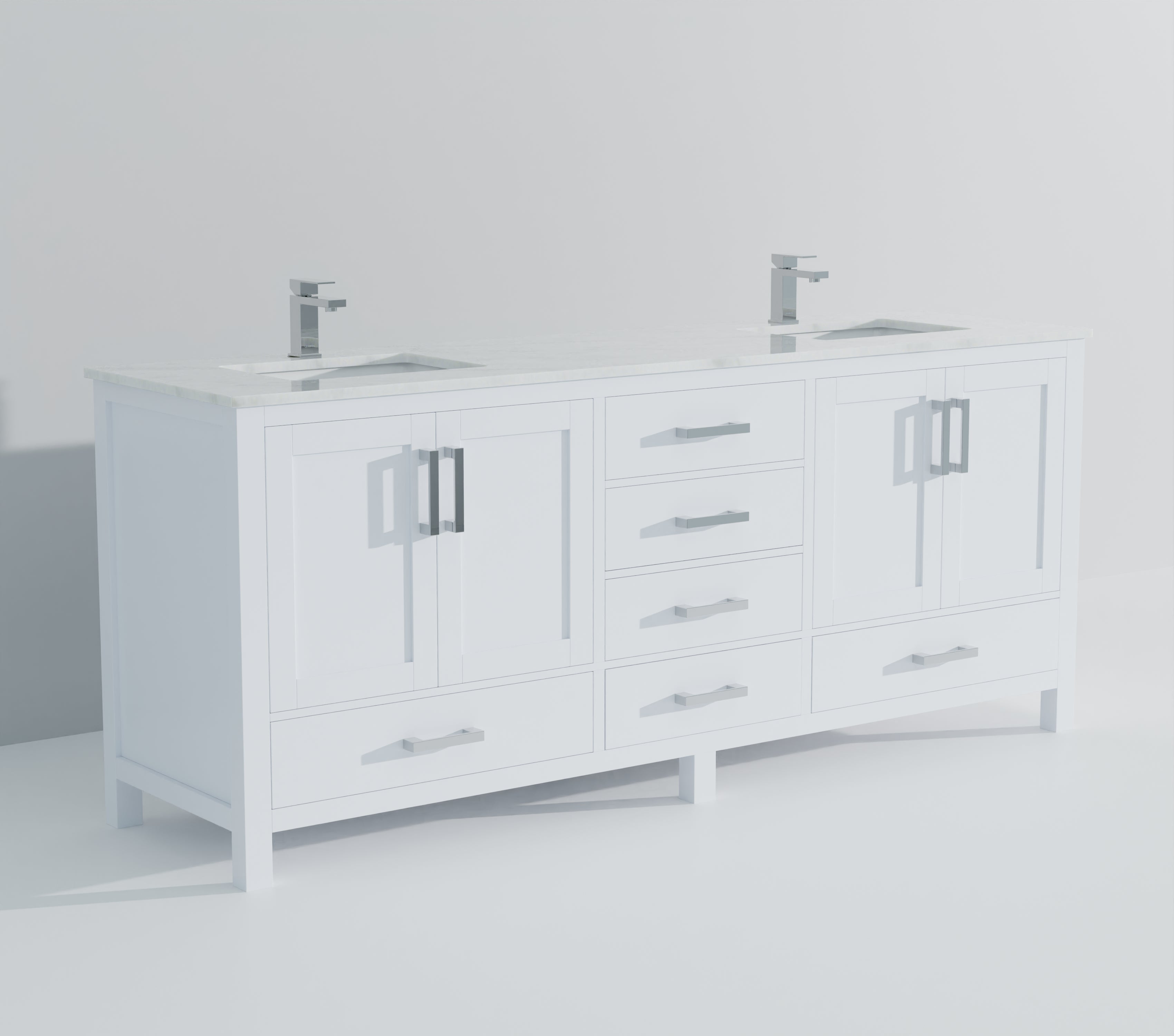 Jacques 80 in. W x 22 in. D White Double Bath Vanity
