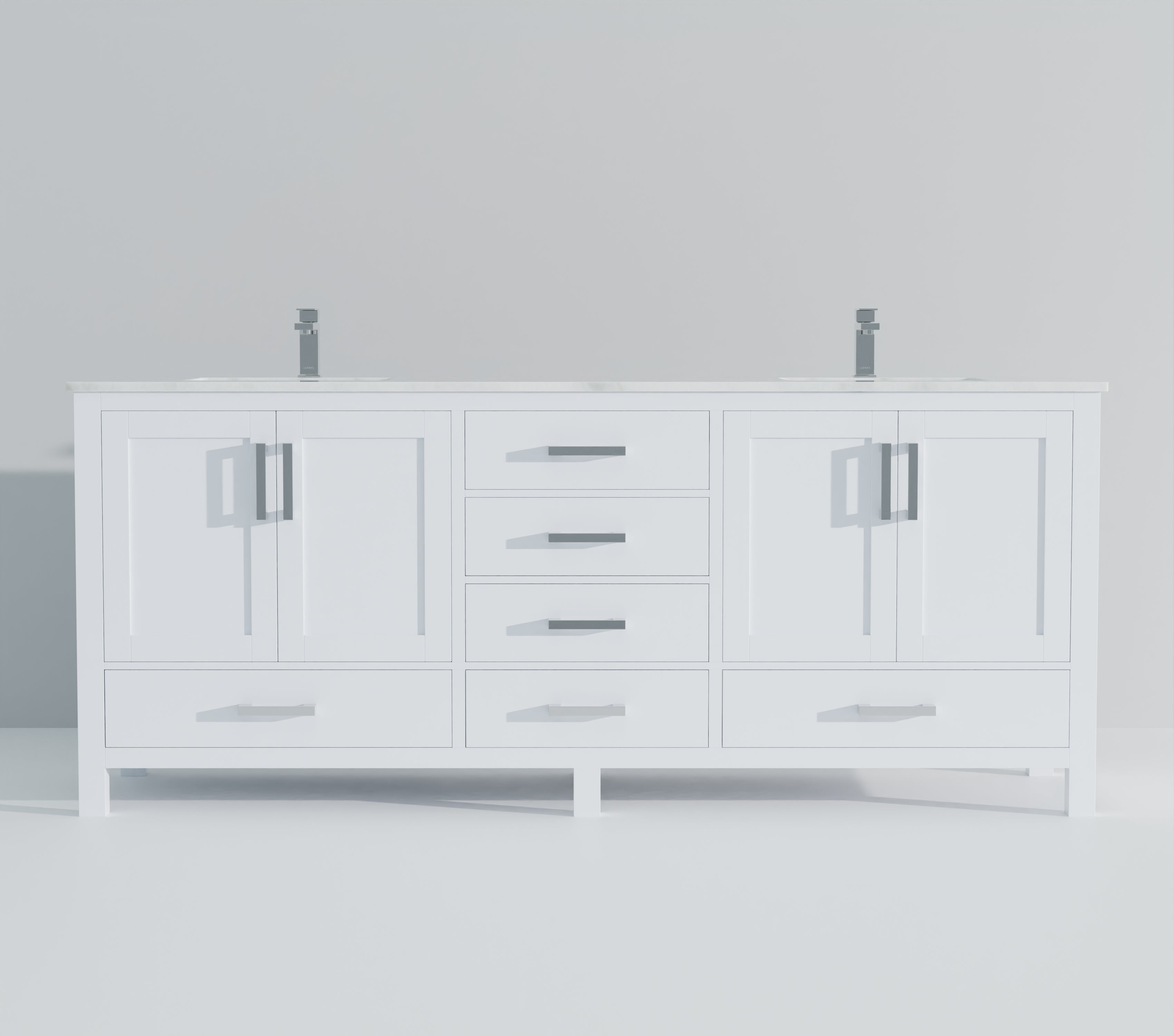 Jacques 80 in. W x 22 in. D White Double Bath Vanity