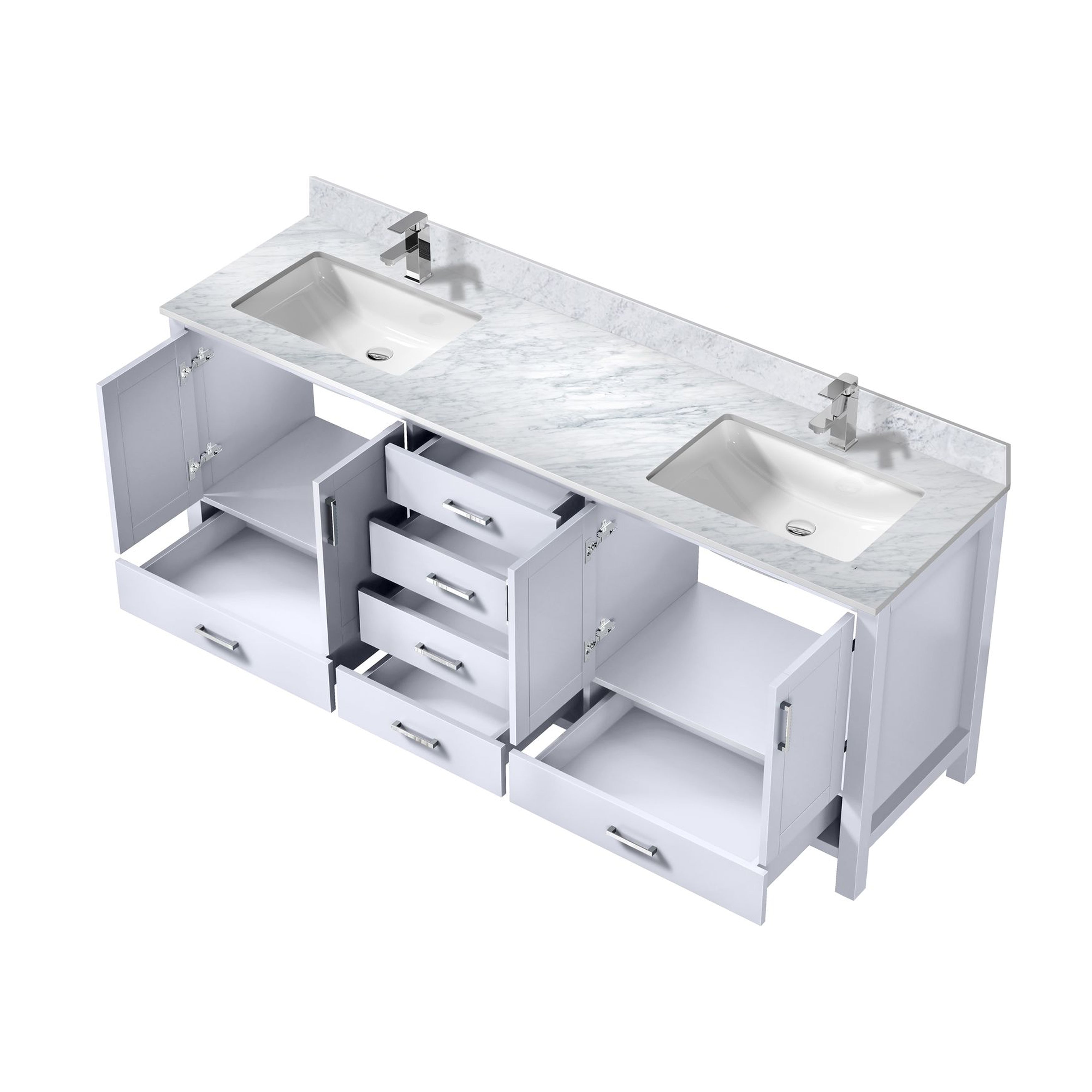 Jacques 80 in. W x 22 in. D White Double Bath Vanity