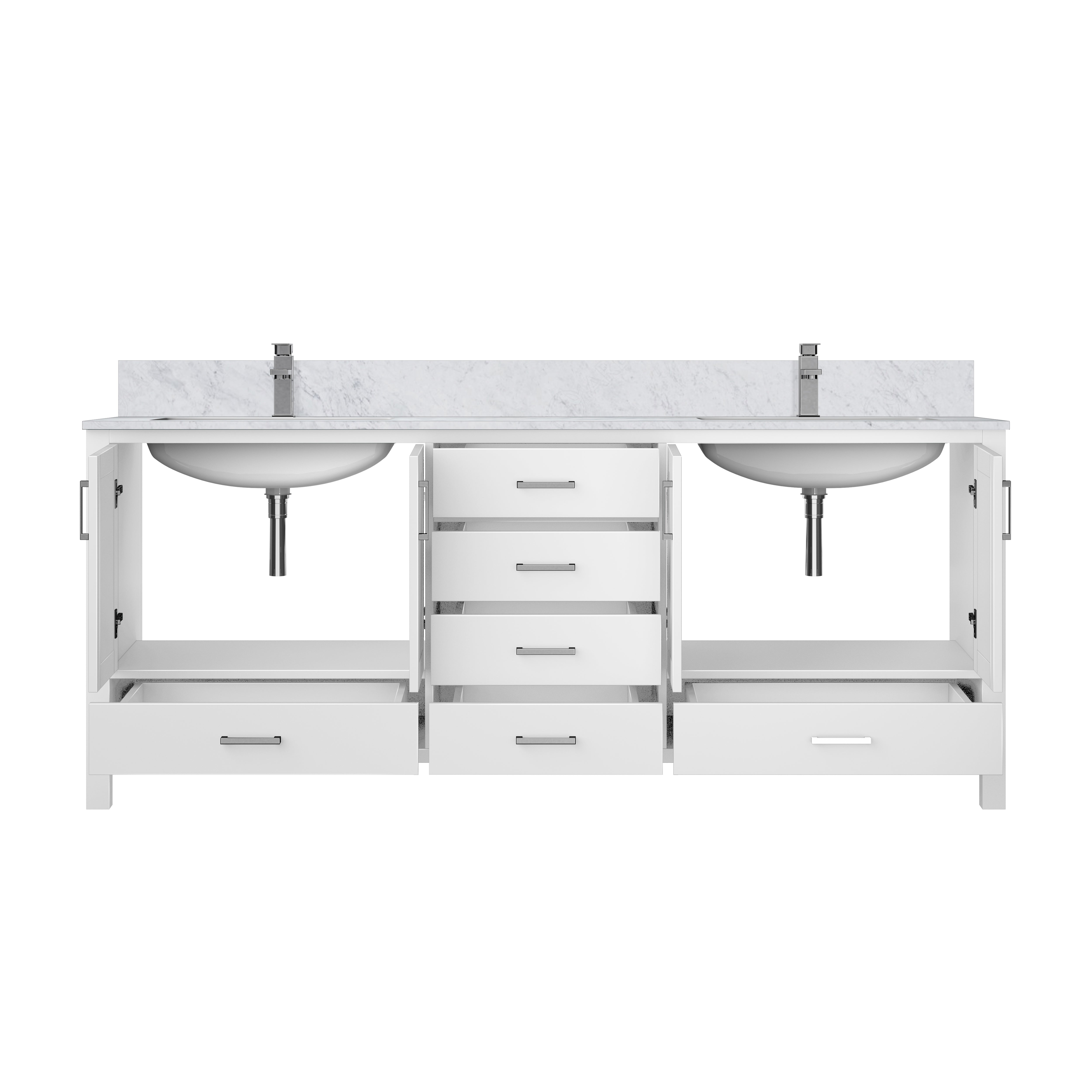Jacques 80 in. W x 22 in. D White Double Bath Vanity