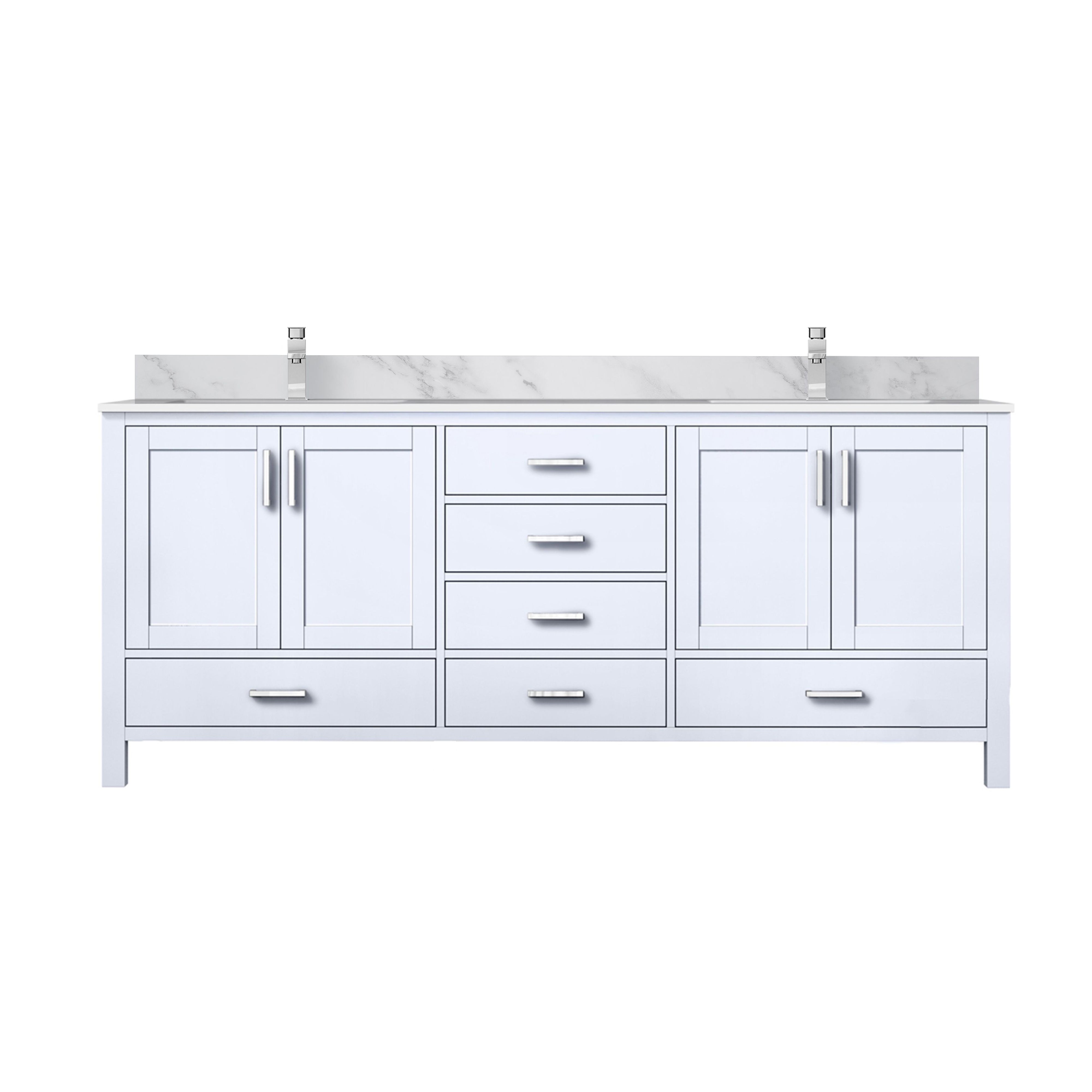 Jacques 80 in. W x 22 in. D White Double Bath Vanity