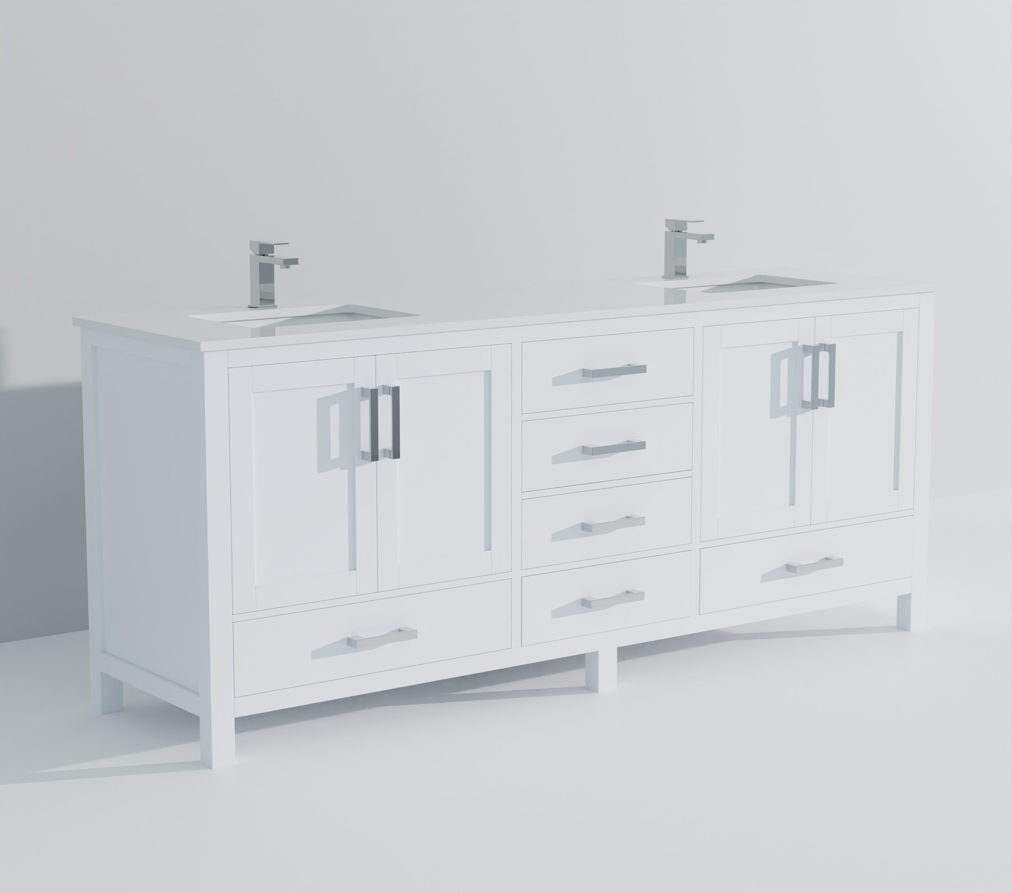 Jacques 80 in. W x 22 in. D White Double Bath Vanity