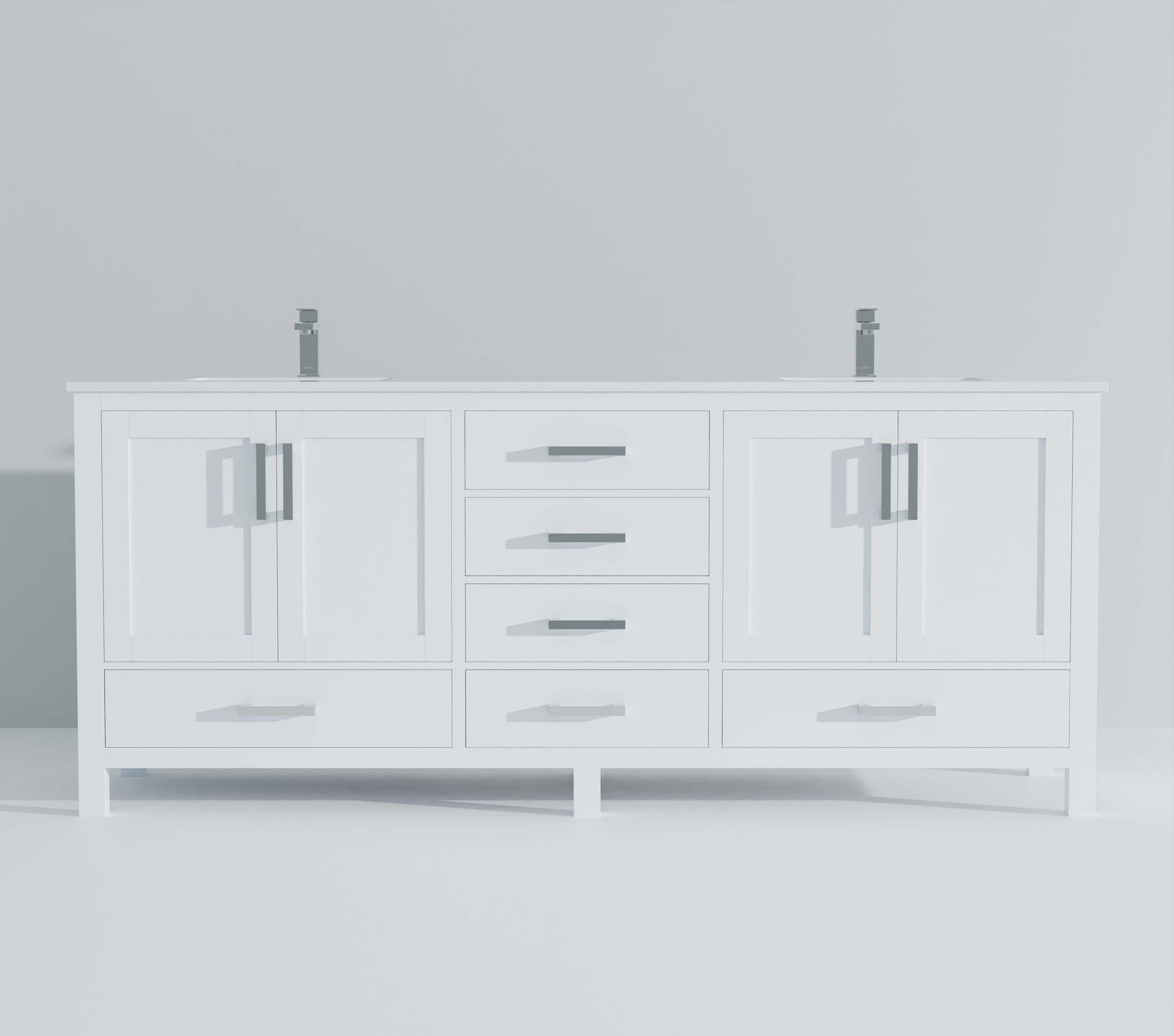 Jacques 80 in. W x 22 in. D White Double Bath Vanity