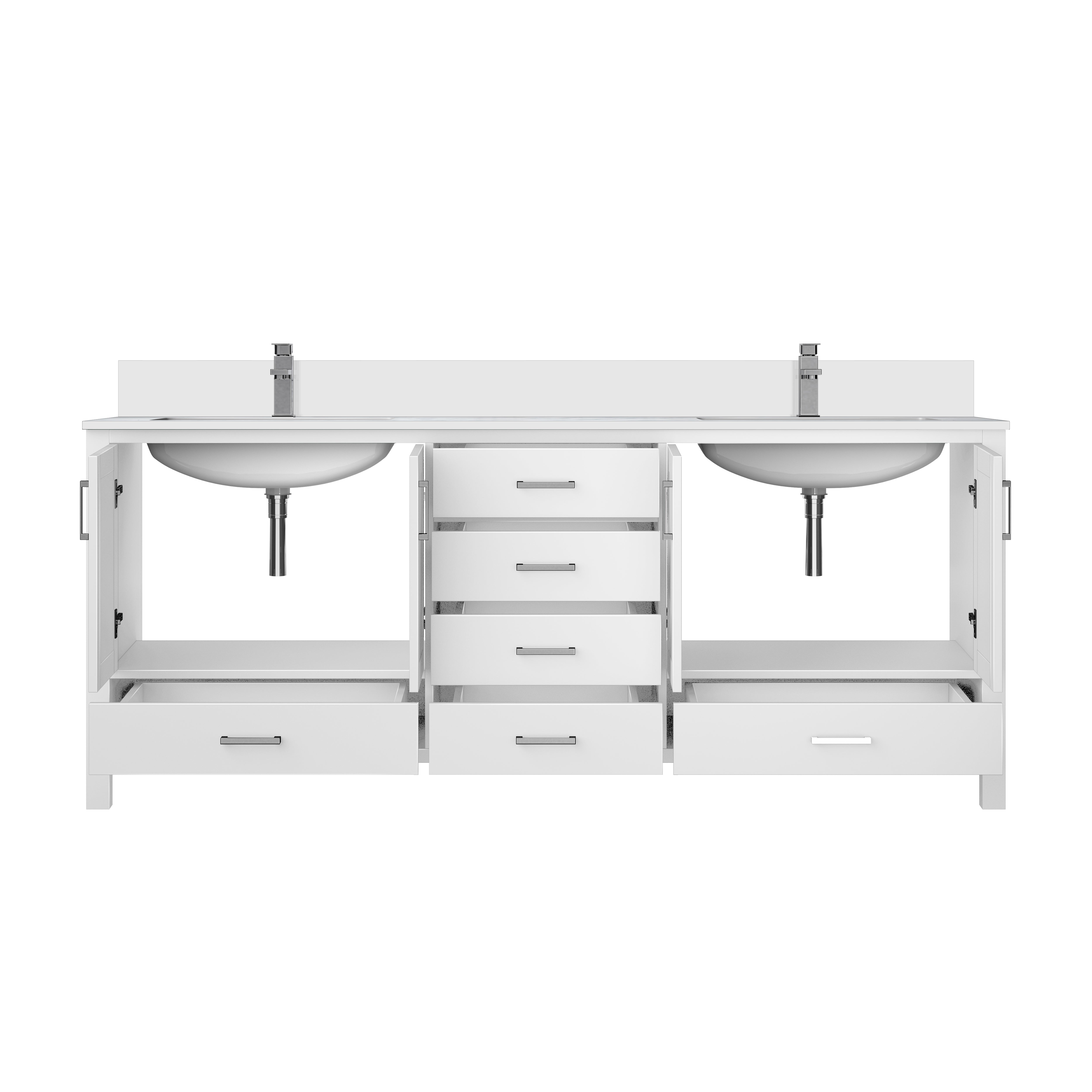 Jacques 80 in. W x 22 in. D White Double Bath Vanity