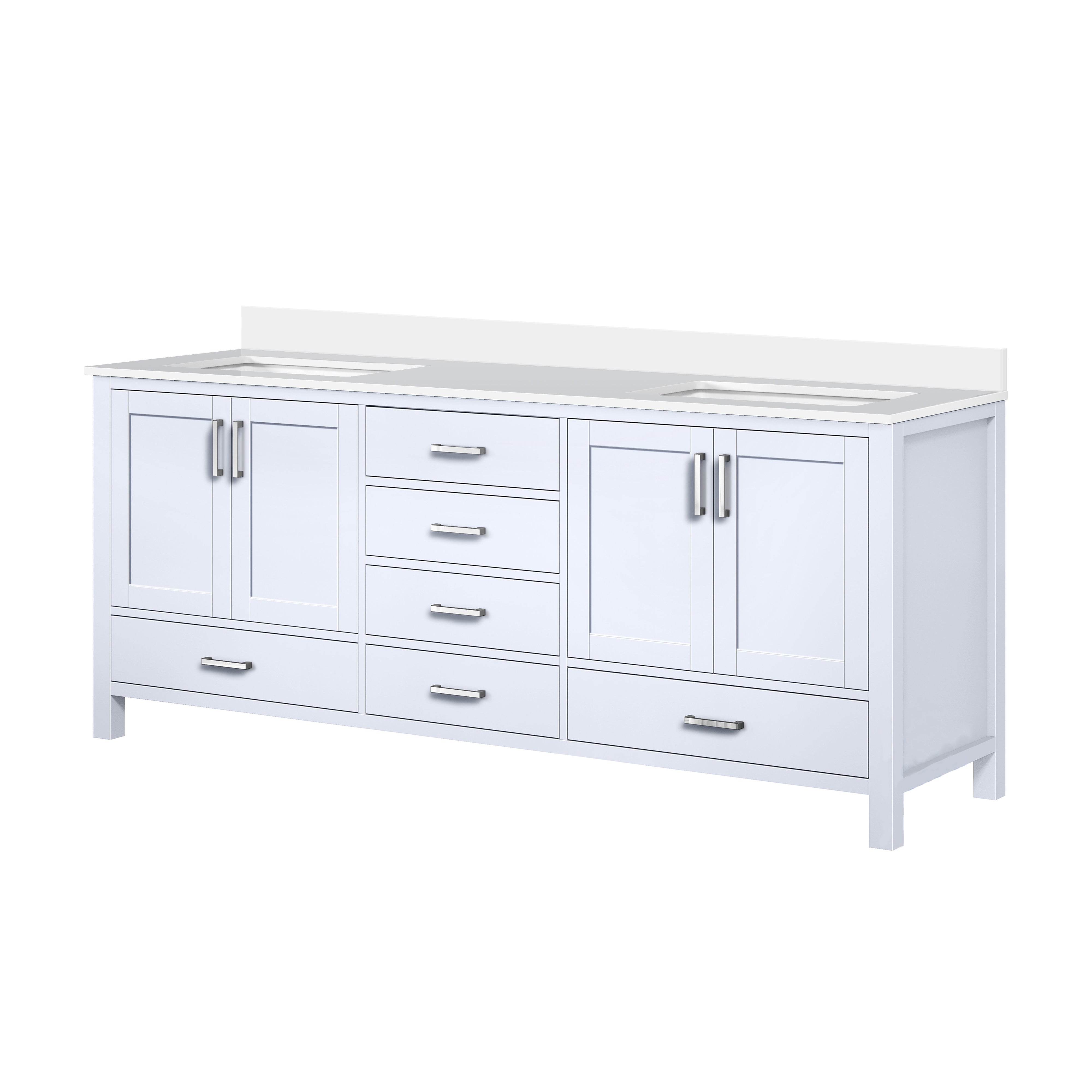 Jacques 80 in. W x 22 in. D White Bath Vanity