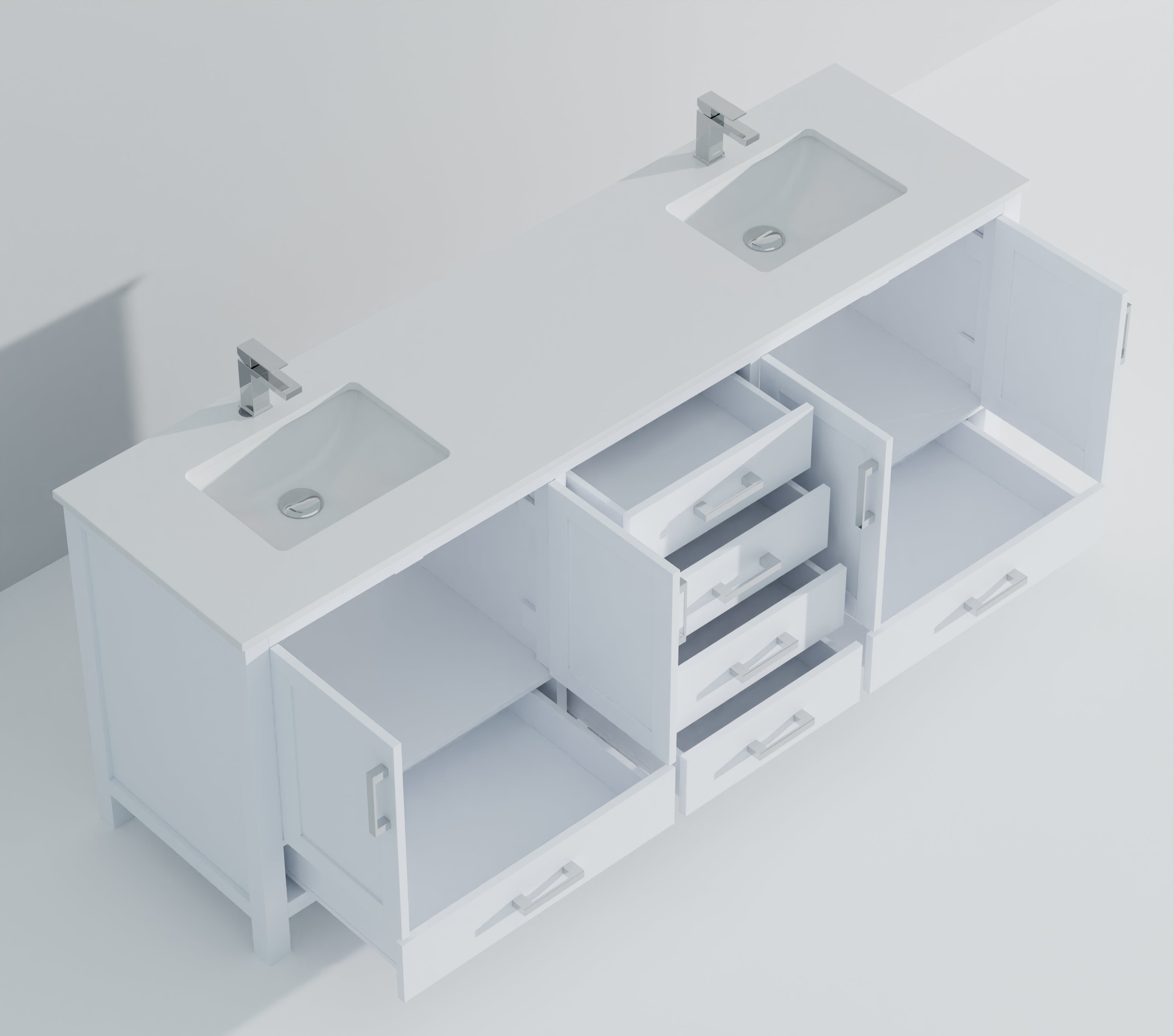 Jacques 80 in. W x 22 in. D White Bath Vanity