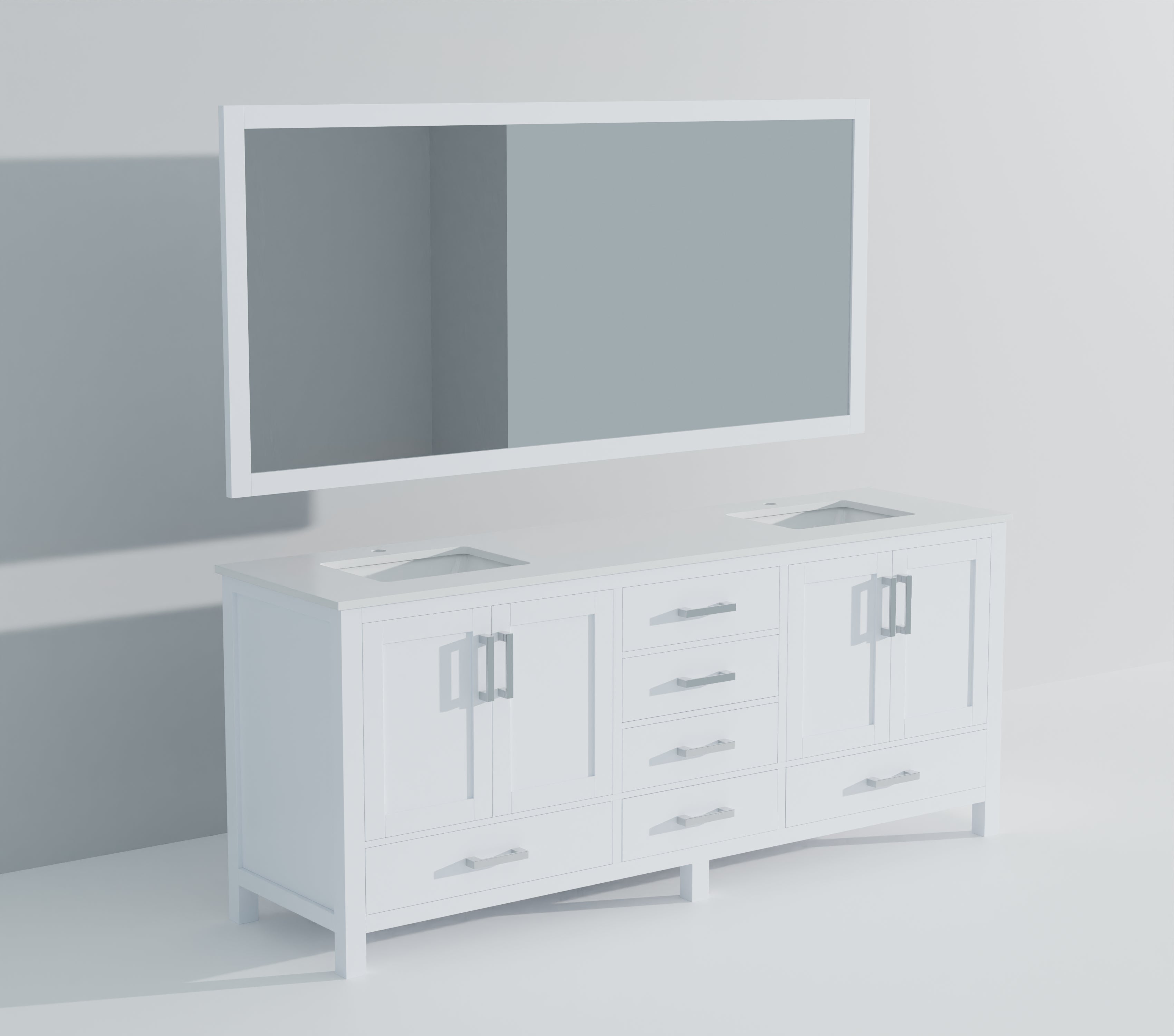 Jacques 80 in. W x 22 in. D White Bath Vanity