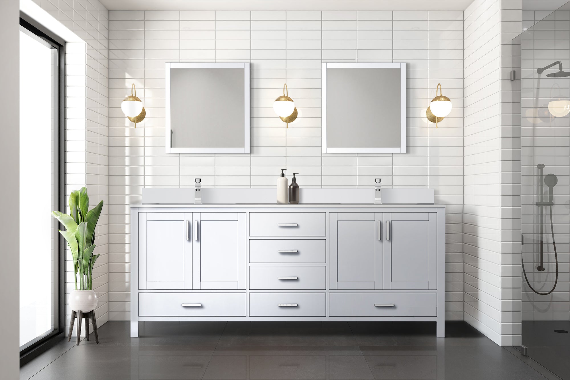 Jacques 80 in. W x 22 in. D White Bath Vanity