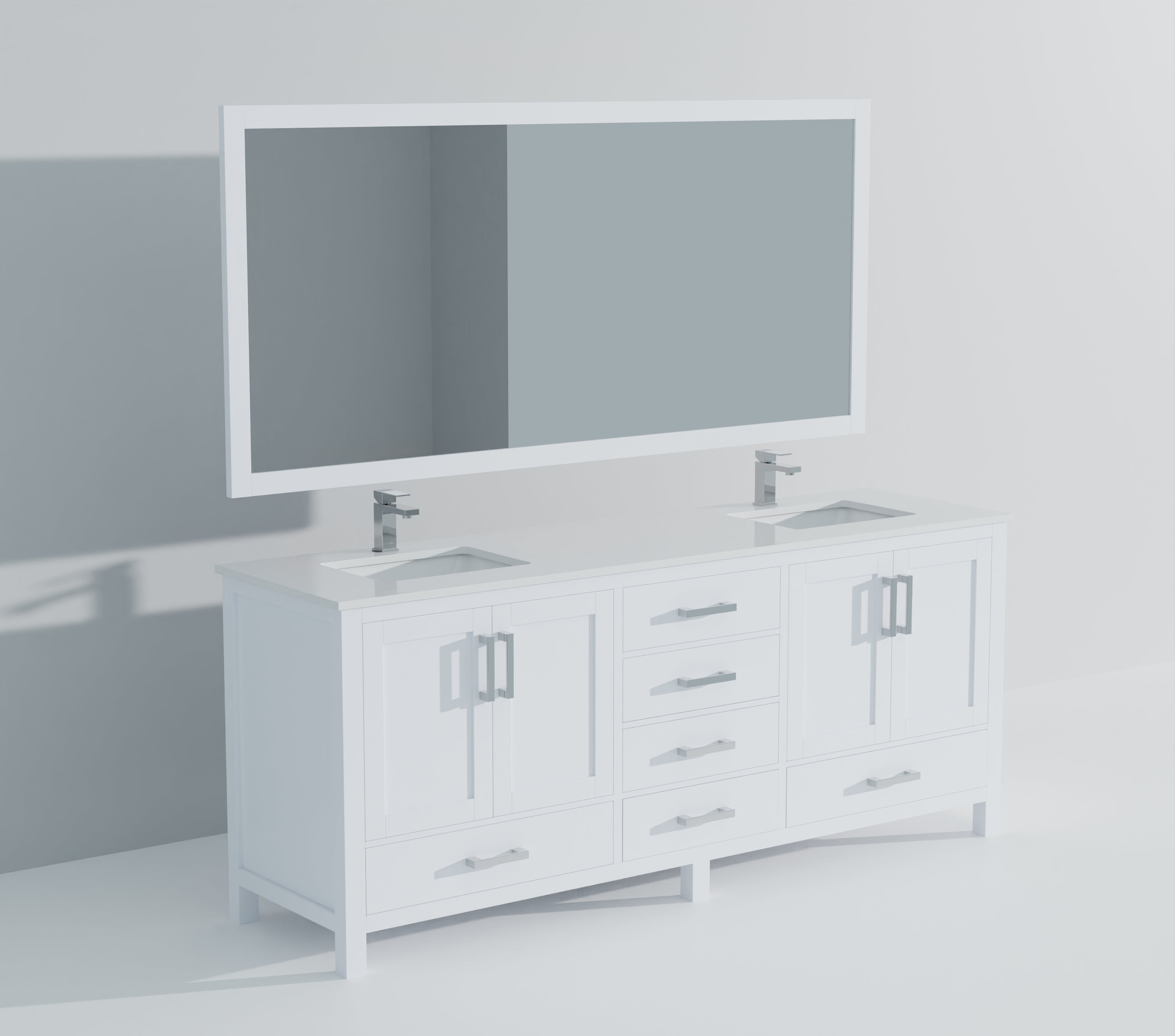 Jacques 80 in. W x 22 in. D White Bath Vanity