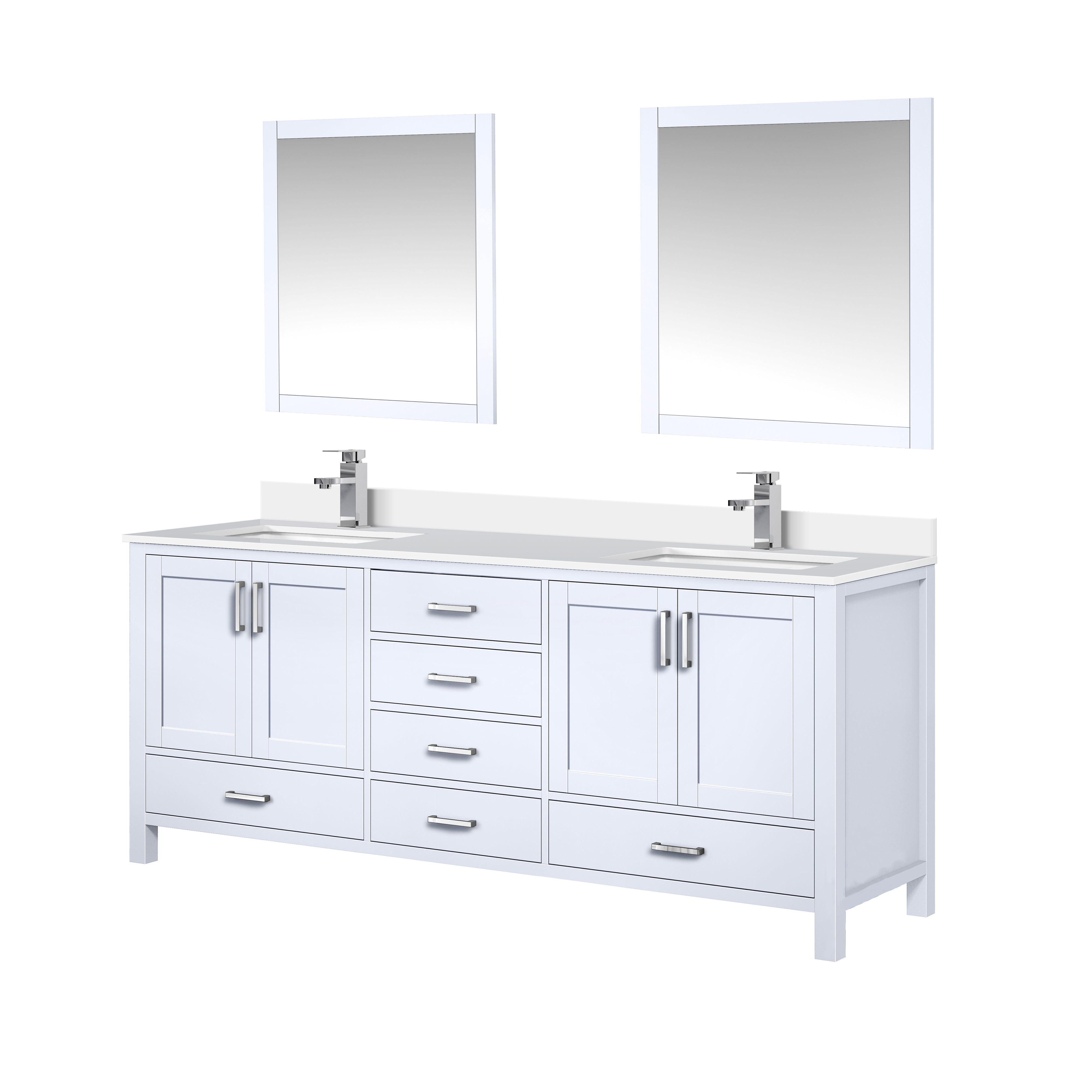 Jacques 80 in. W x 22 in. D White Bath Vanity