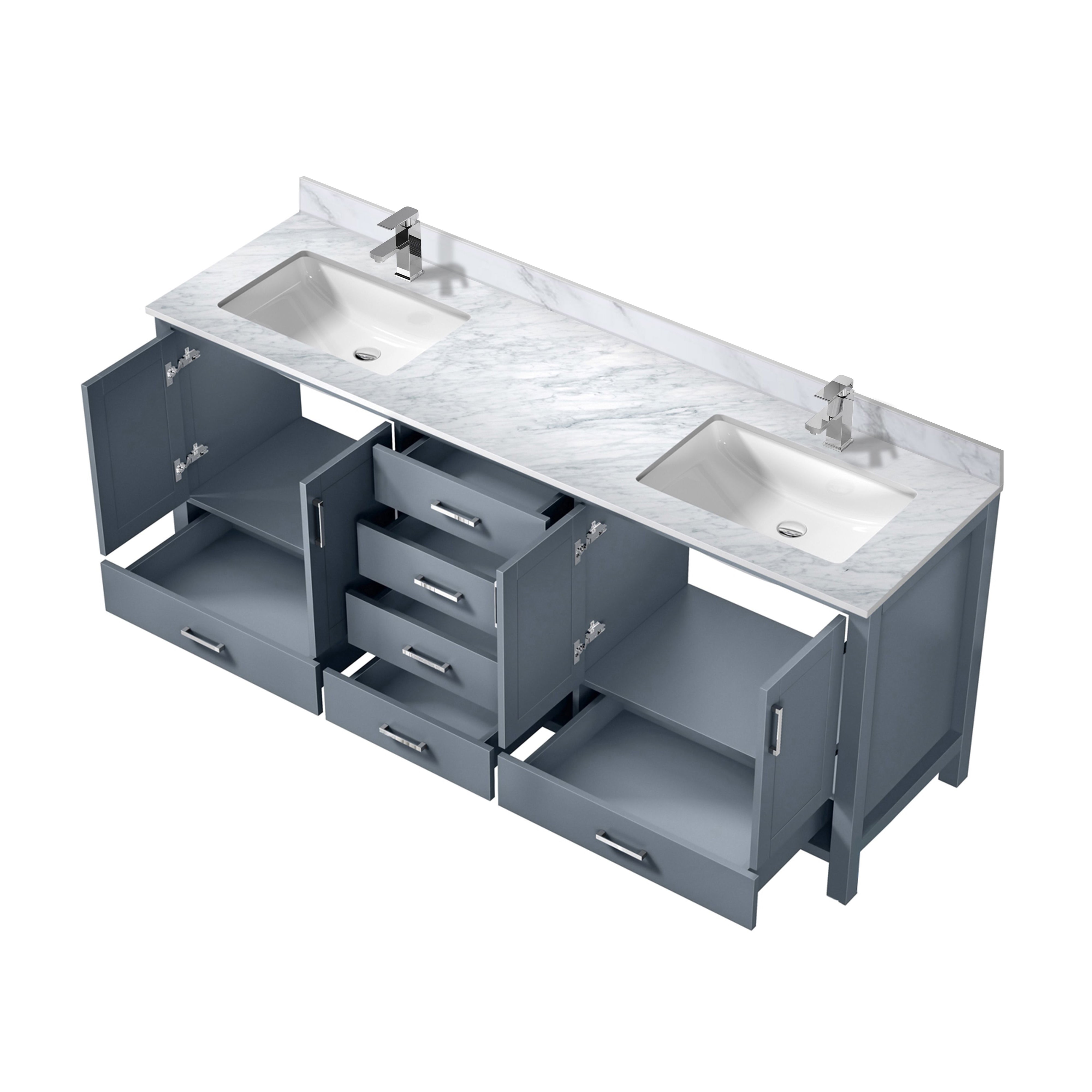 Jacques 80 in. W x 22 in. D Dark Grey Double Bath Vanity