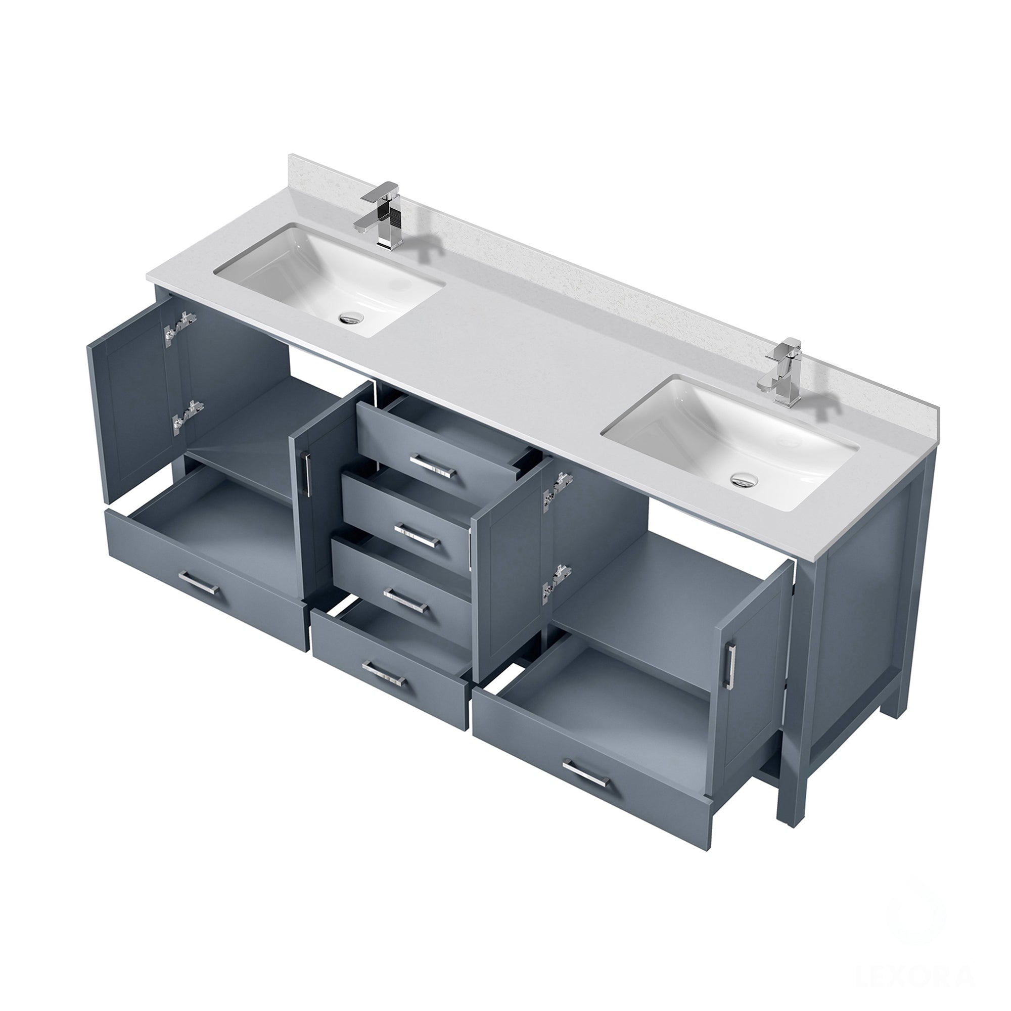 Jacques 80 in. W x 22 in. D Dark Grey Double Bath Vanity