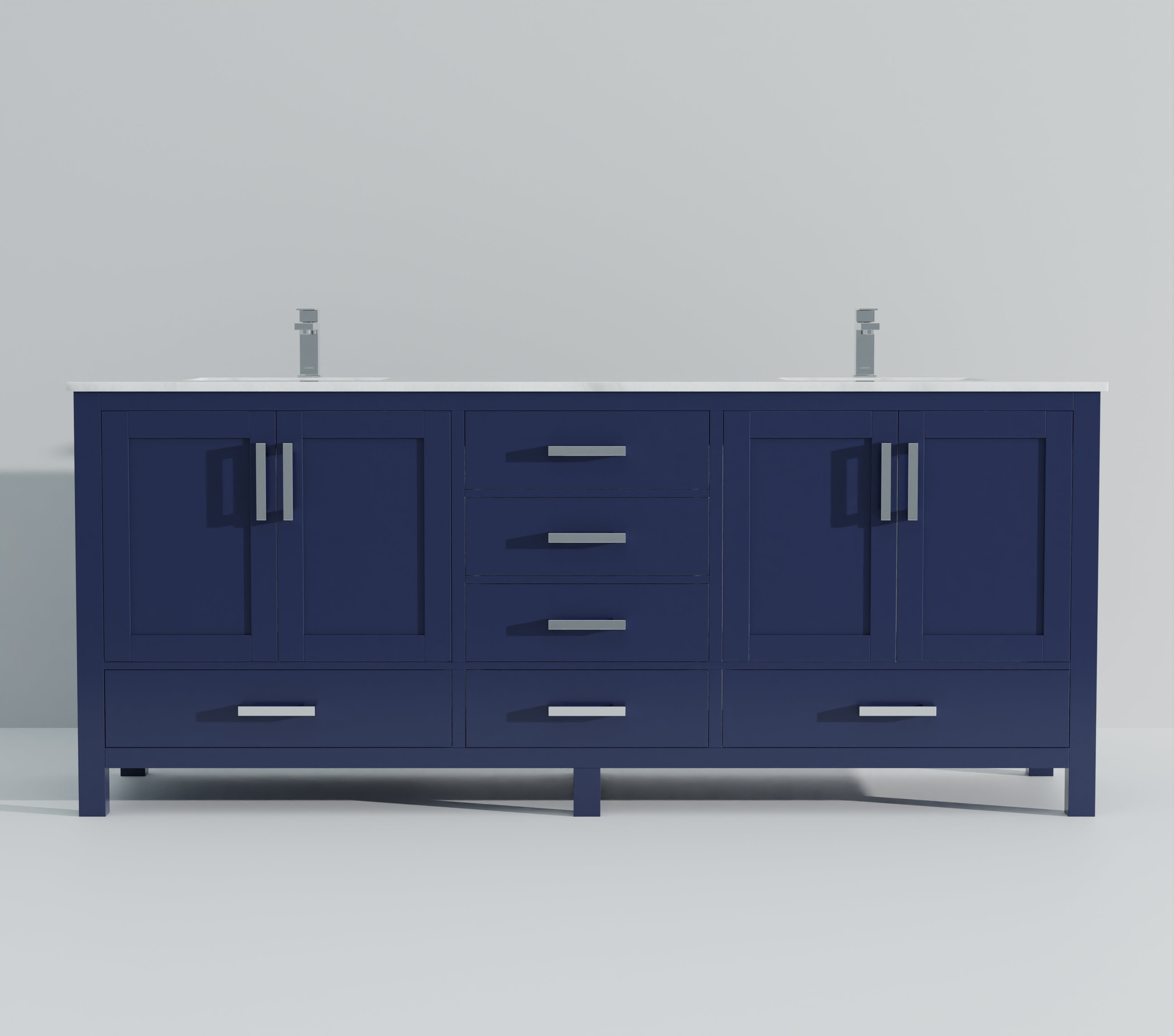 Jacques 80 in. W x 22 in. D Navy Blue Double Bath Vanity