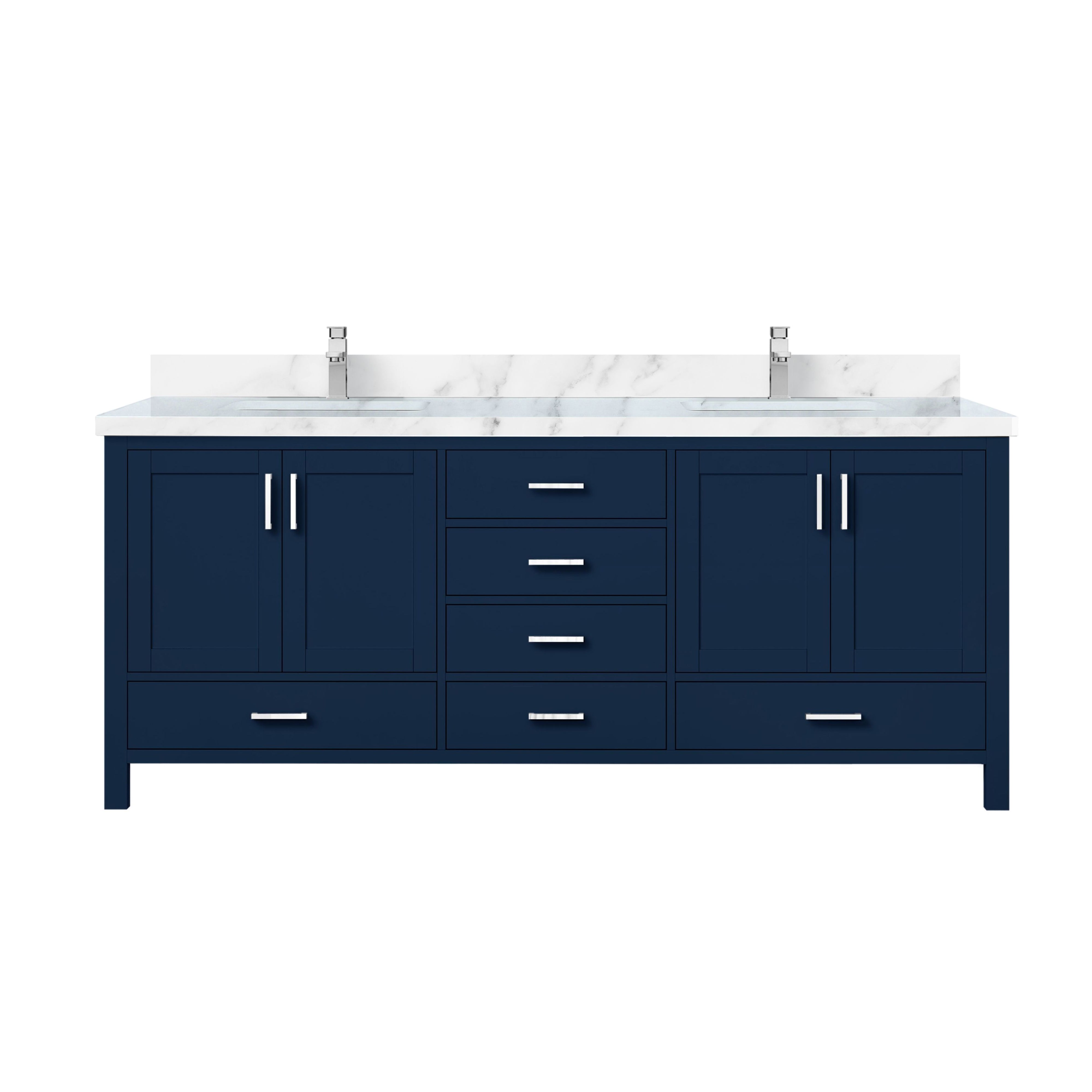 Jacques 80 in. W x 22 in. D Navy Blue Double Bath Vanity