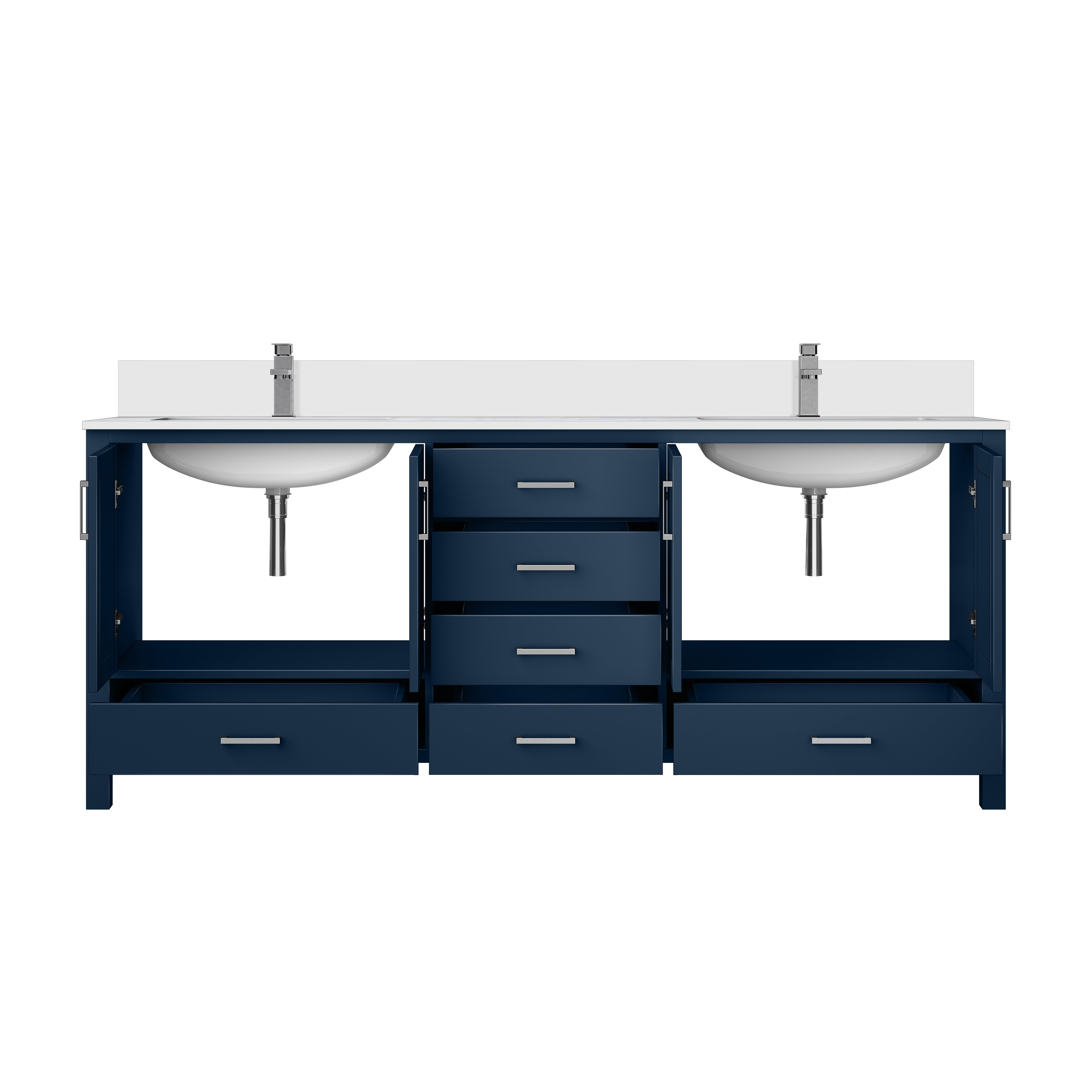 Jacques 80 in. W x 22 in. D Navy Blue Double Bath Vanity